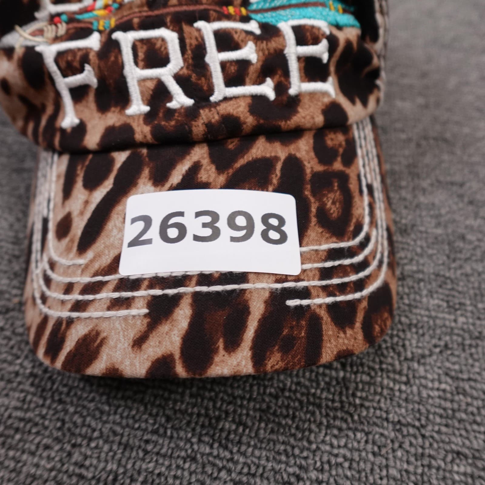 KB Ethos Hat Cap Strap Back Womens Adjustable Brown Born Free Leopard Print - Thumbnail 7