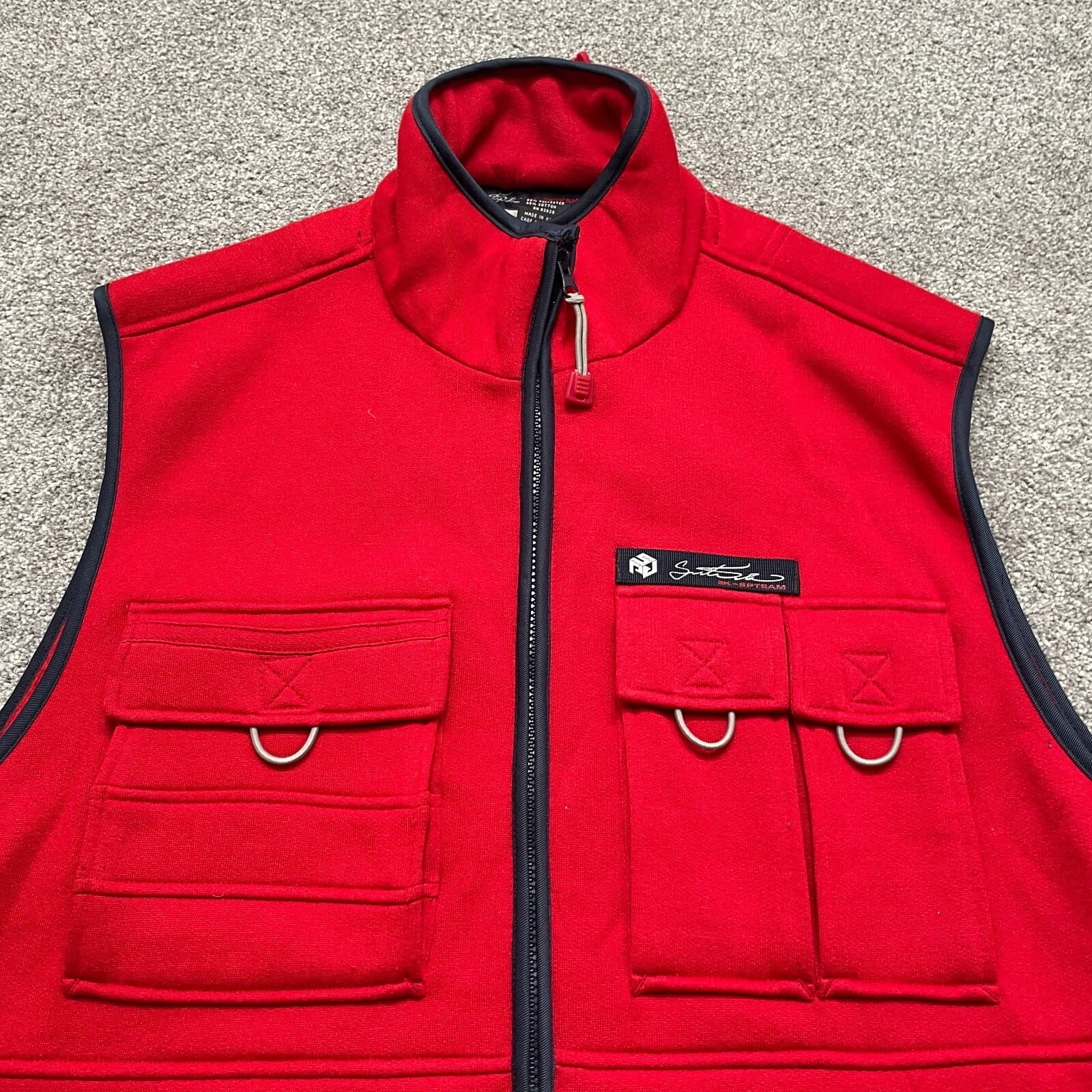 VINTAGE Southpole Vest Adult Large Red Sweater Full Zip Hip Hop Y2k Streetwear * - Thumbnail 2