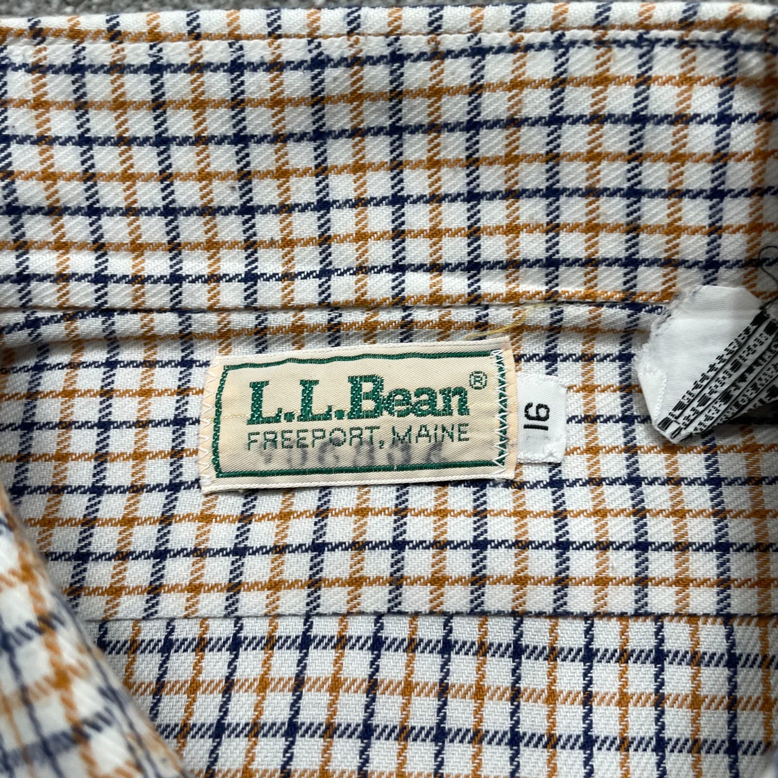LL Bean Shirt Adult 16 Multicolor Plaid Combed Cotton Blend Long Sleeve Mens - Thumbnail 3