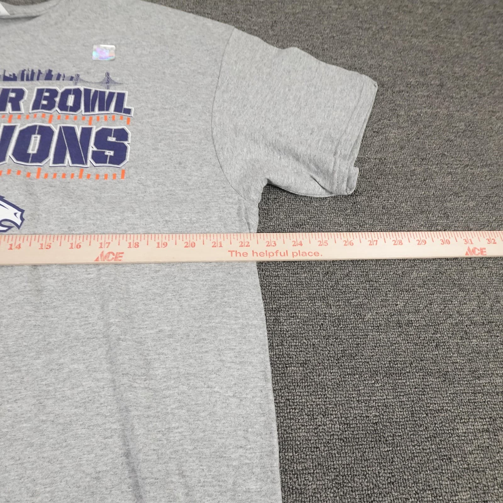 Denver Broncos Shirt Mens XL Gray NFL Football Super Bowl 50 Champions Delta Pro - Thumbnail 6