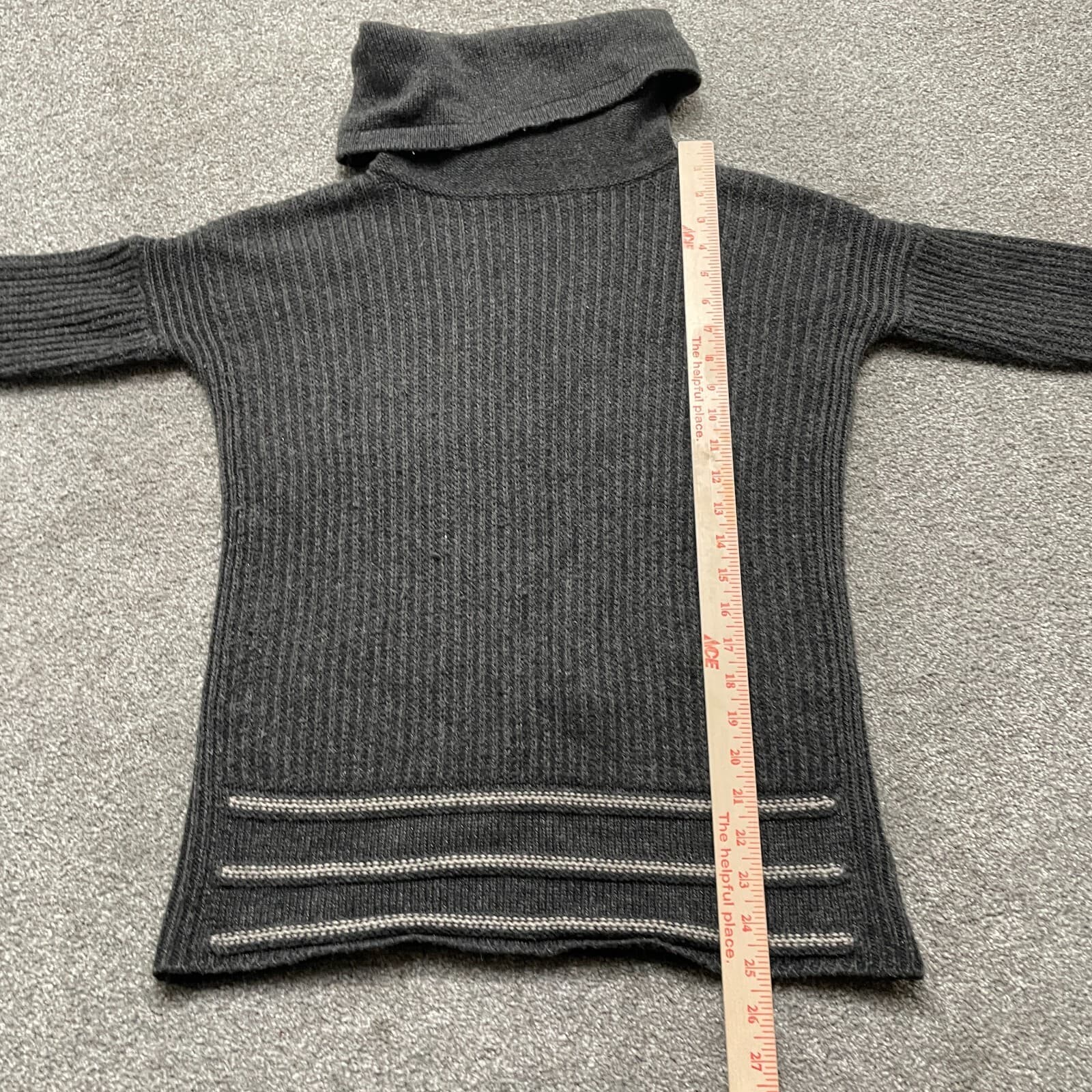 prAna Sweater Adult XS Extra Small Gray Ribbed Knit Turtleneck Pullover Ladies - Thumbnail 5
