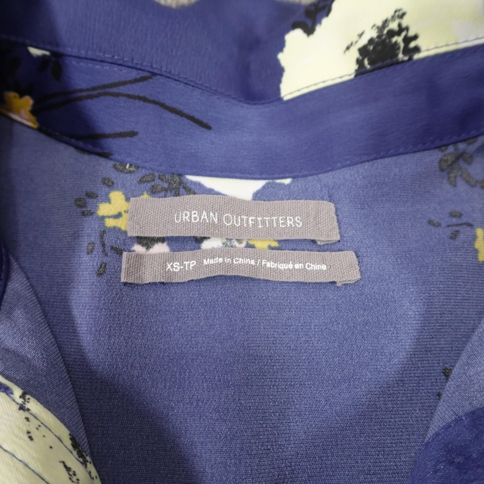Urban Outfitters Dress Womens XS Blue Floral Collared Fit & Flare Shirt Mini - Thumbnail 6