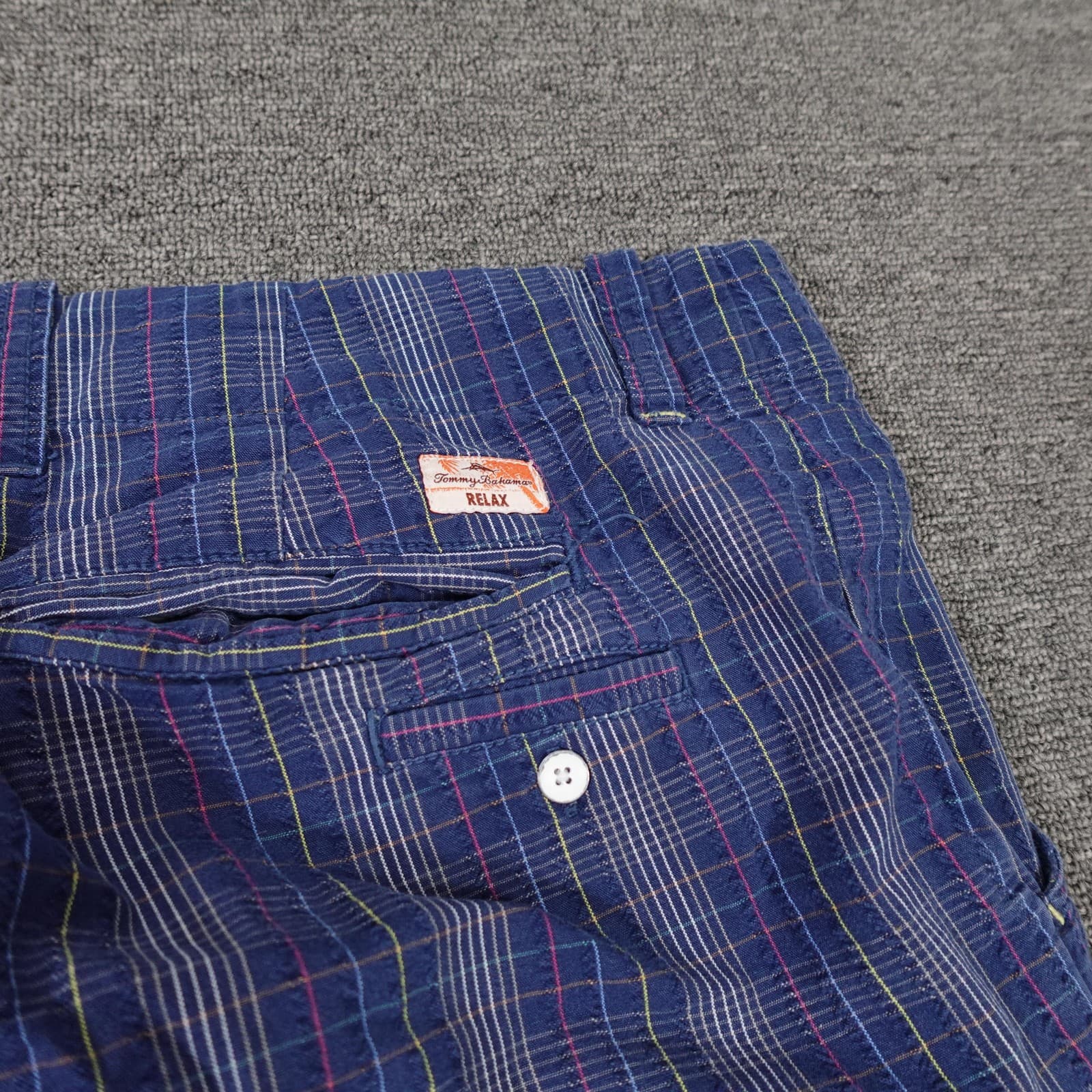 Tommy Bahama Shorts Mens 34 Blue Plaid Cotton Chino 10 Inseam Casual Summer - Thumbnail 5