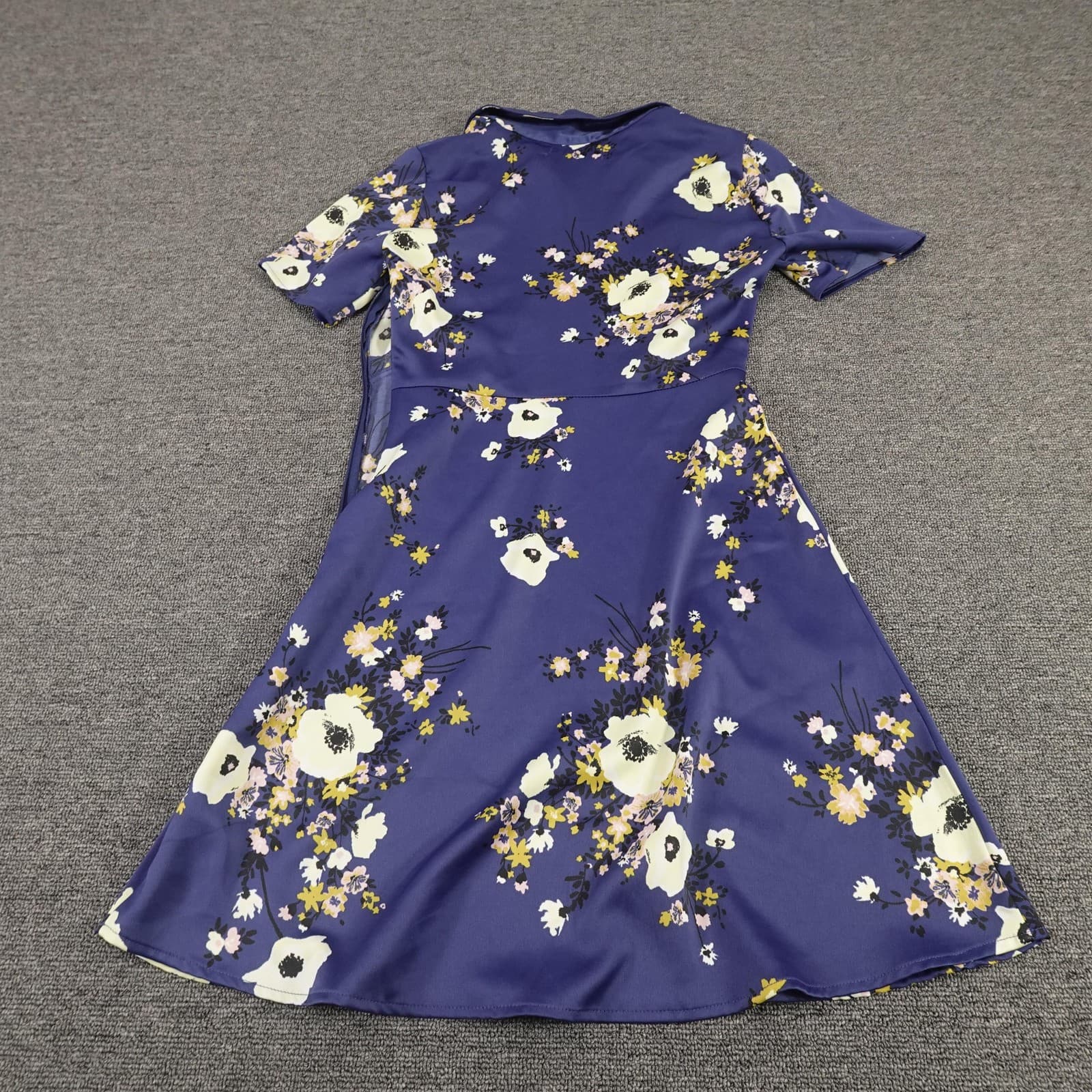 Urban Outfitters Dress Womens XS Blue Floral Collared Fit & Flare Shirt Mini - Thumbnail 8