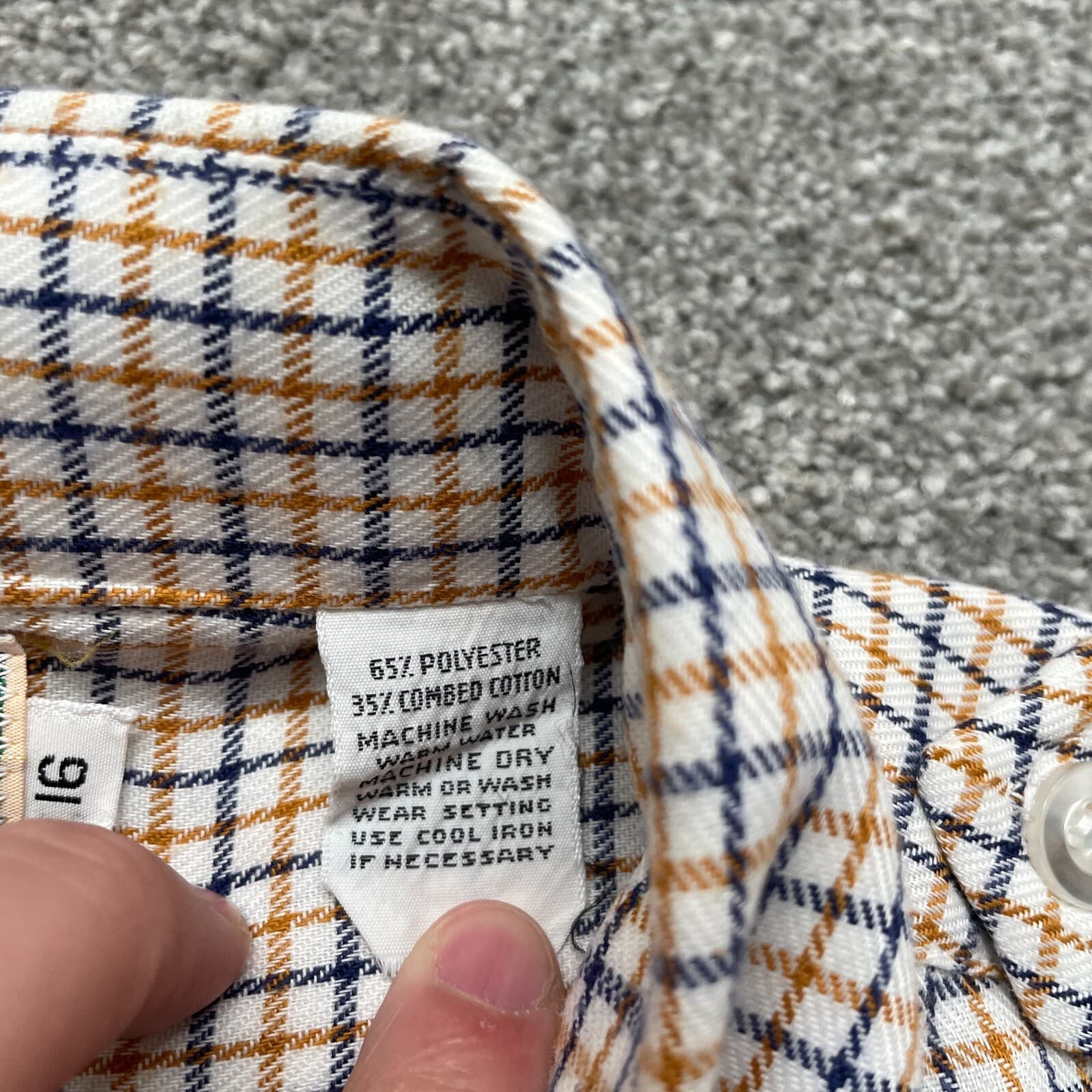 LL Bean Shirt Adult 16 Multicolor Plaid Combed Cotton Blend Long Sleeve Mens - Thumbnail 4