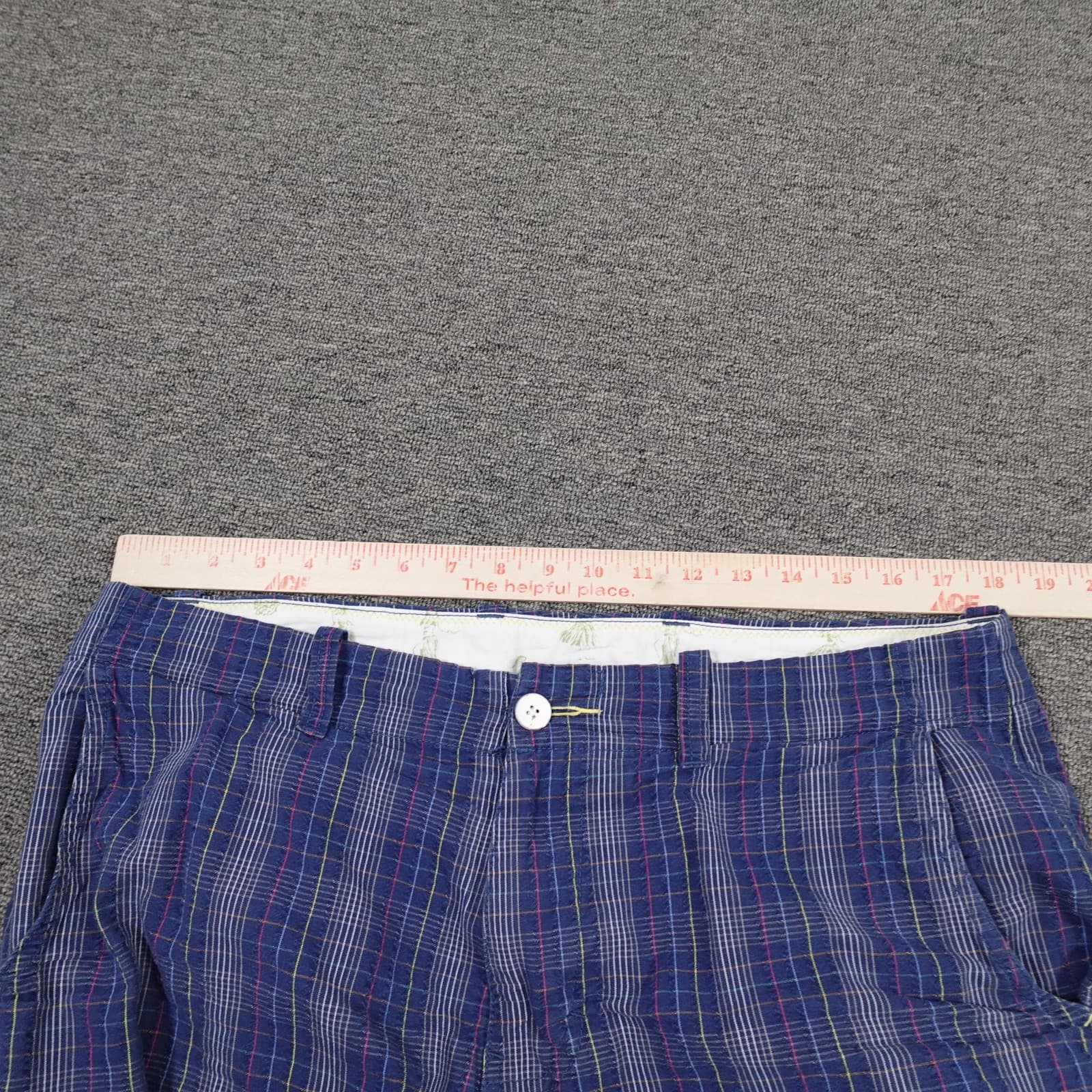 Tommy Bahama Shorts Mens 34 Blue Plaid Cotton Chino 10 Inseam Casual Summer - Thumbnail 6