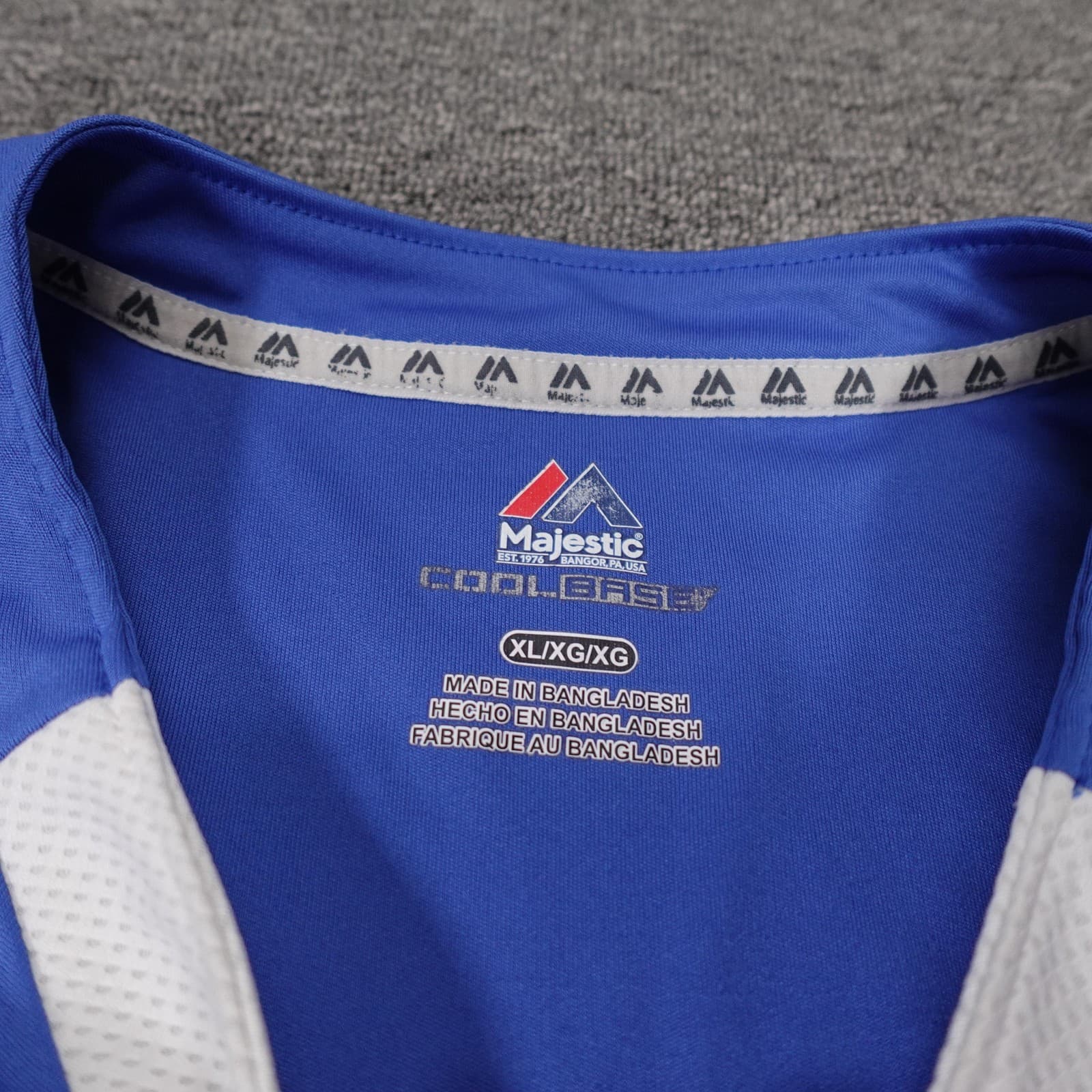 Los Angeles Dodgers Jersey Mens XL Blue MLB Baseball Majestic Cool Base Henley - Thumbnail 4