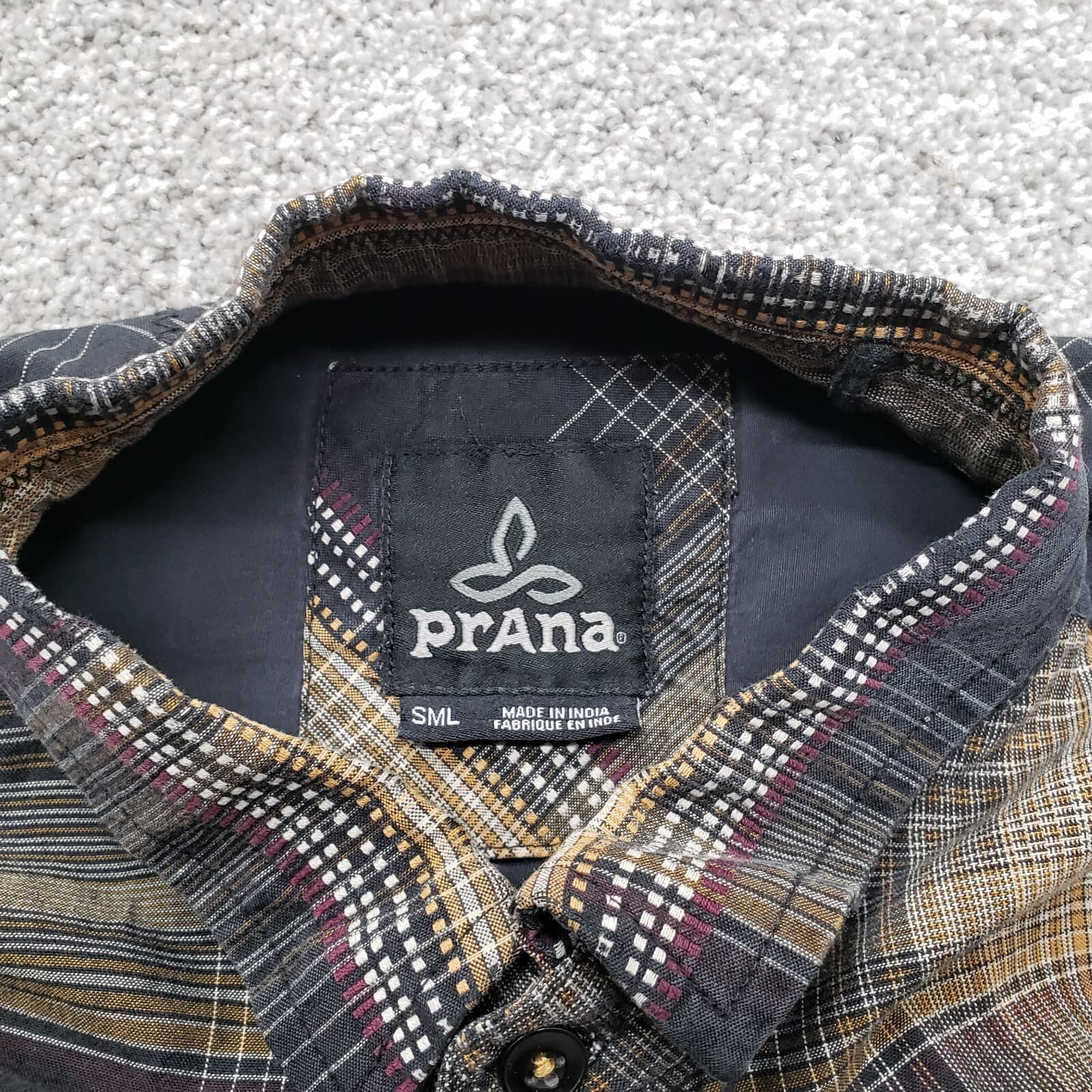 PrAna Shirt Mens Small Multicolor Plaid Long Sleeve Casual Button Down Outdoors - Thumbnail 12