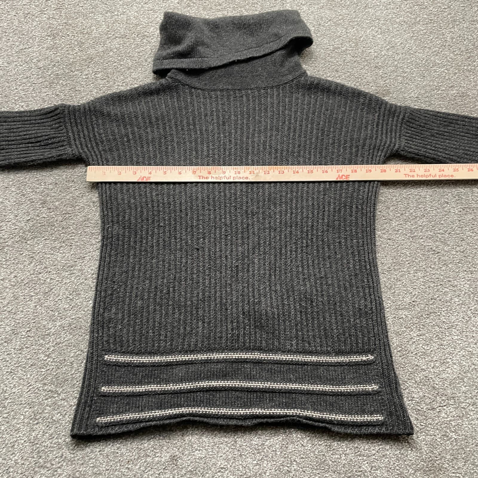 prAna Sweater Adult XS Extra Small Gray Ribbed Knit Turtleneck Pullover Ladies - Thumbnail 4