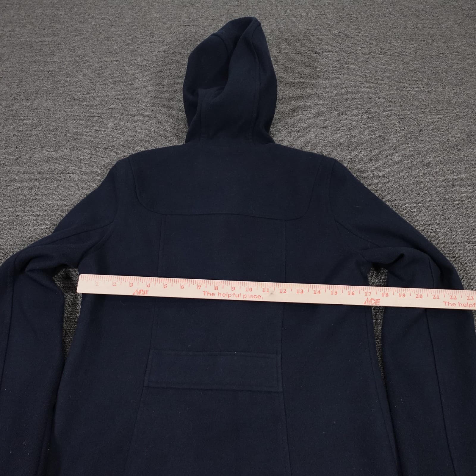 SO Coat Womens Juniors Medium Navy Blue Hooded Toggle Button Twill Duffle Parka - Thumbnail 5
