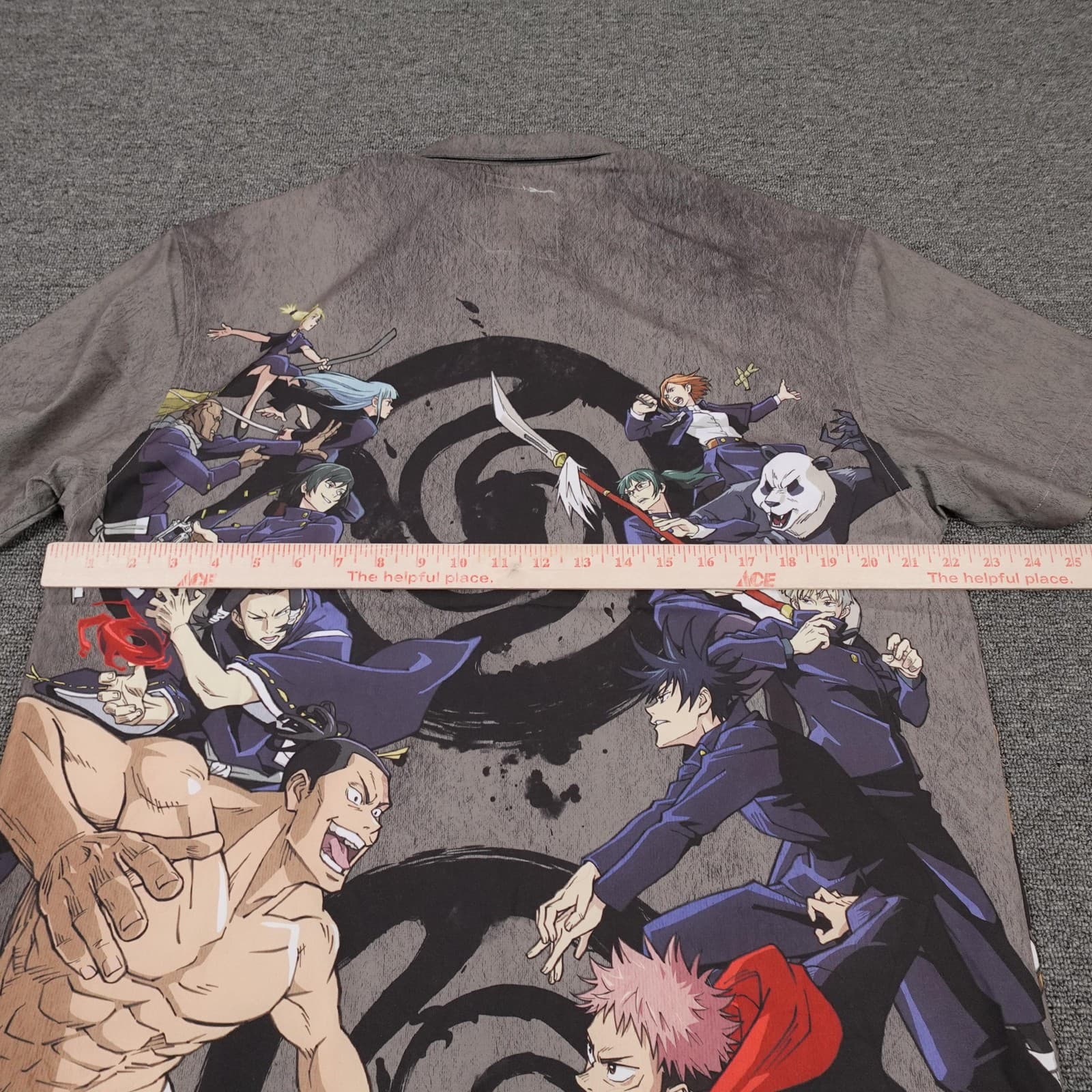 Loungefly Shirt Mens Large Gray Jujutsu Kaisen Anime Short Sleeve Button Up - Thumbnail 6