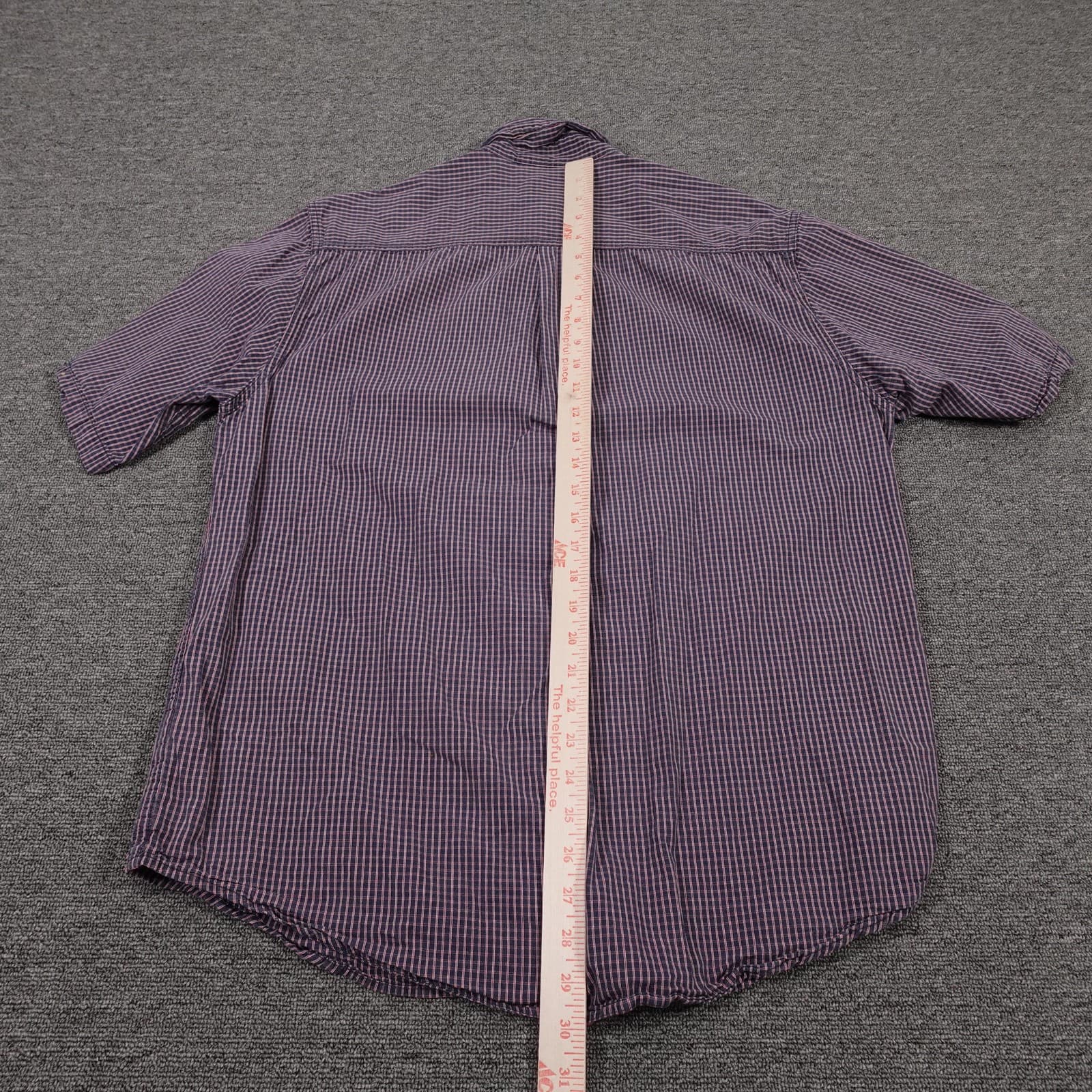 Carhartt Shirt Mens Large Blue Check Short Sleeve Button Down Casual Summer - Thumbnail 5