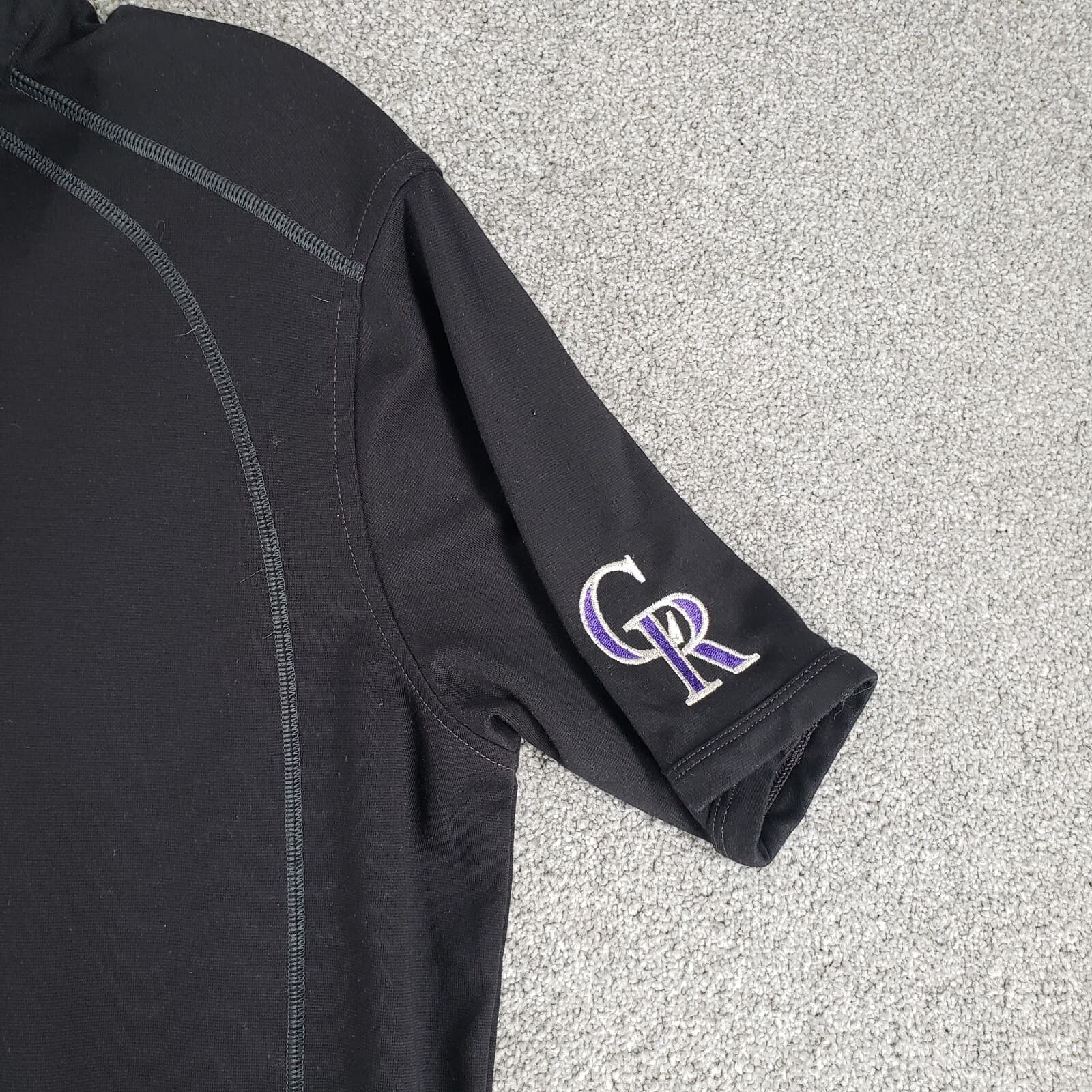 Tommy Bahama Baseball Polo Mens S Black Colorado Rockies MLB Short Sleeve Shirt - Thumbnail 4