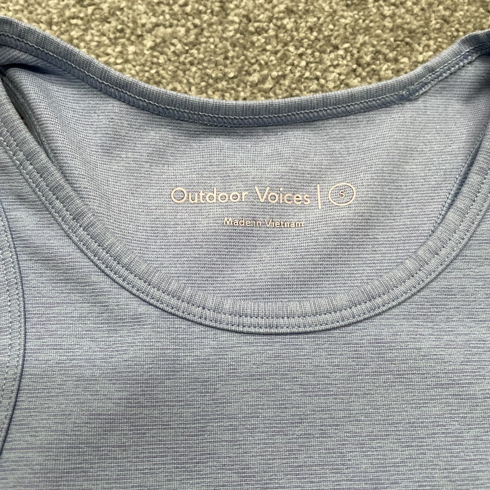 Outdoor Voices Shirt Womens Small Blue Cropped Active Tank Top Gym Running Yoga - Thumbnail 6