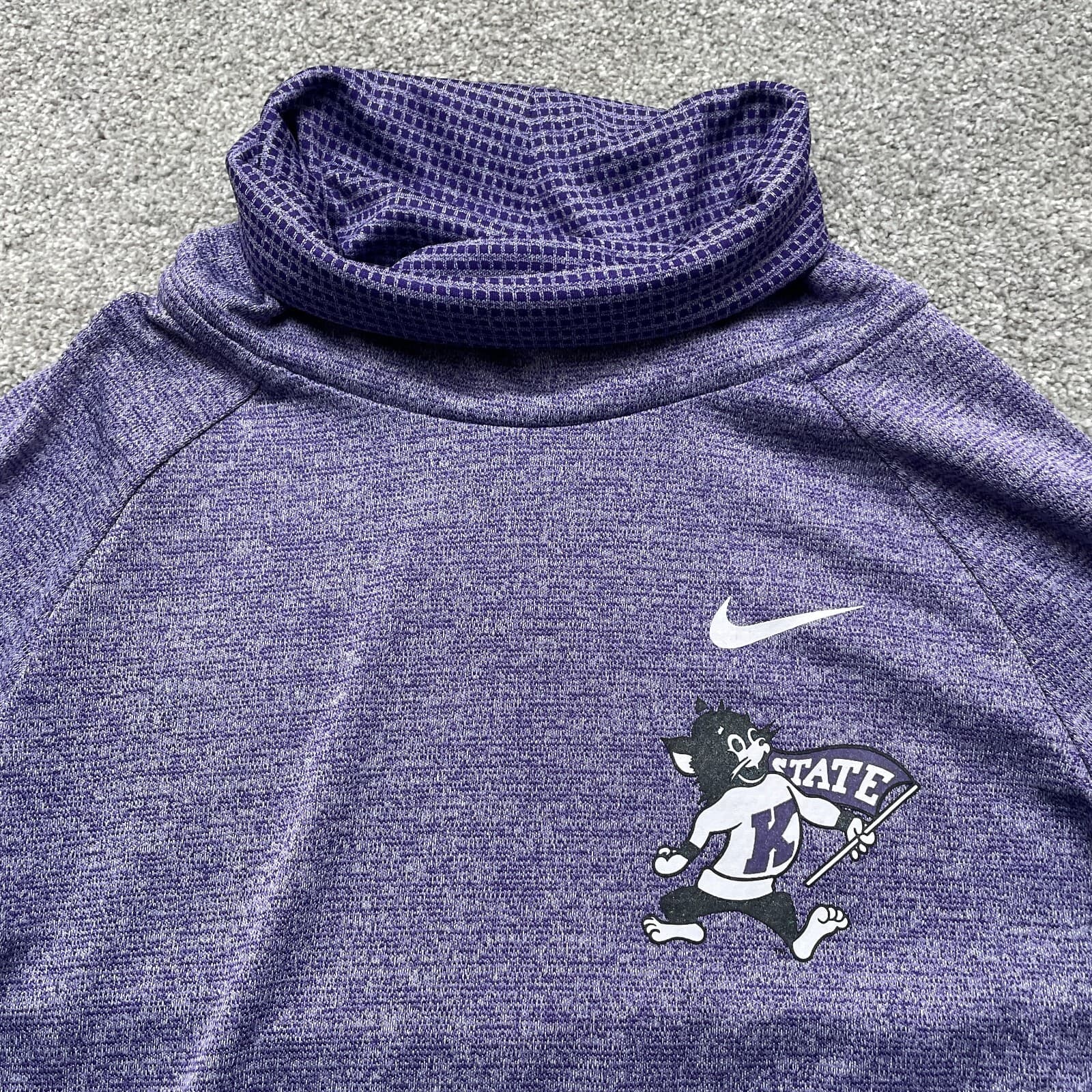 Nike Kansas State Wildcats Pullover Women XS Purple Cowl Neck Fleece 36390X-KS5 - Thumbnail 2