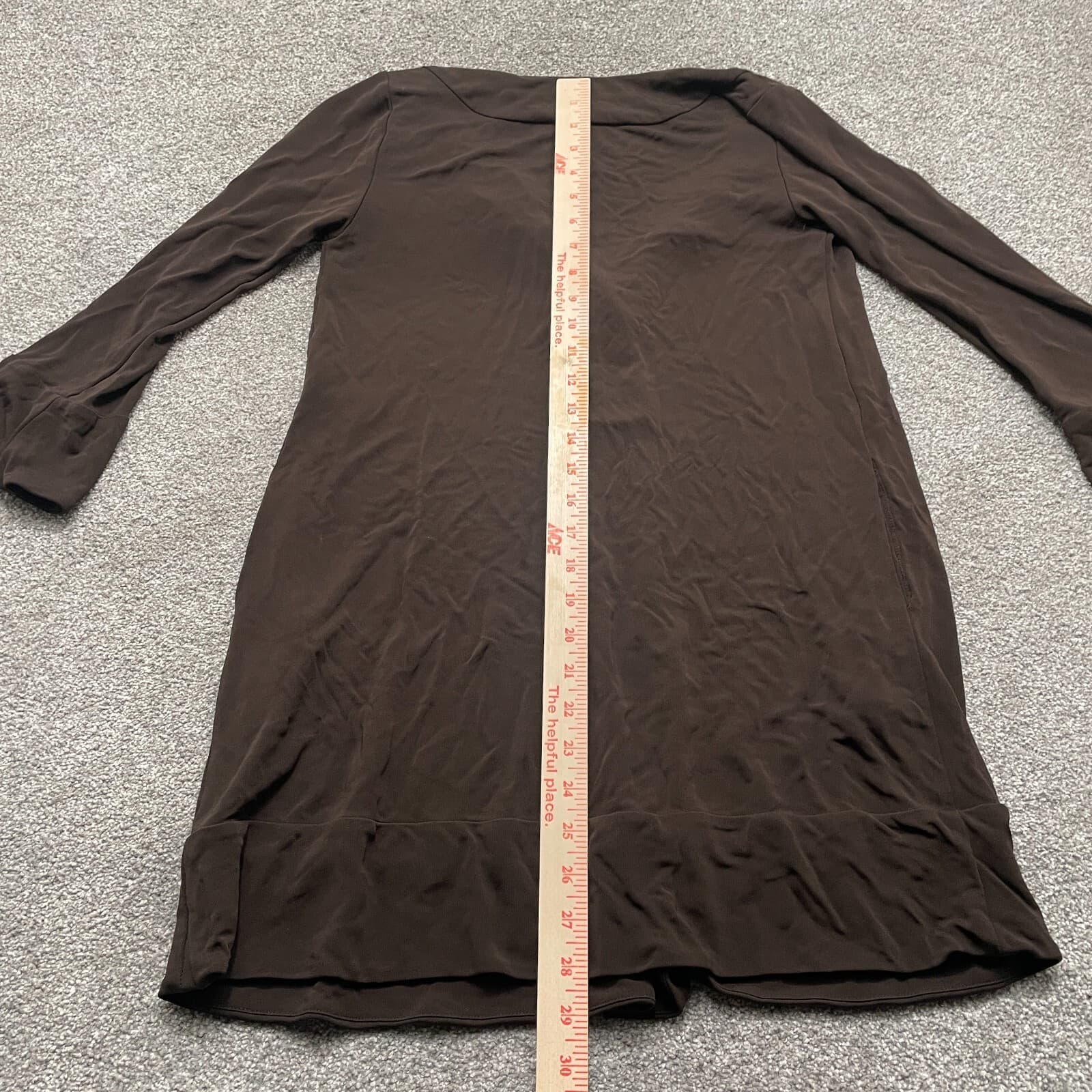 Diane von Furstenberg Dress 4 Brown Long Sleeve V Neck Sheath Mini Viscose - Thumbnail 4