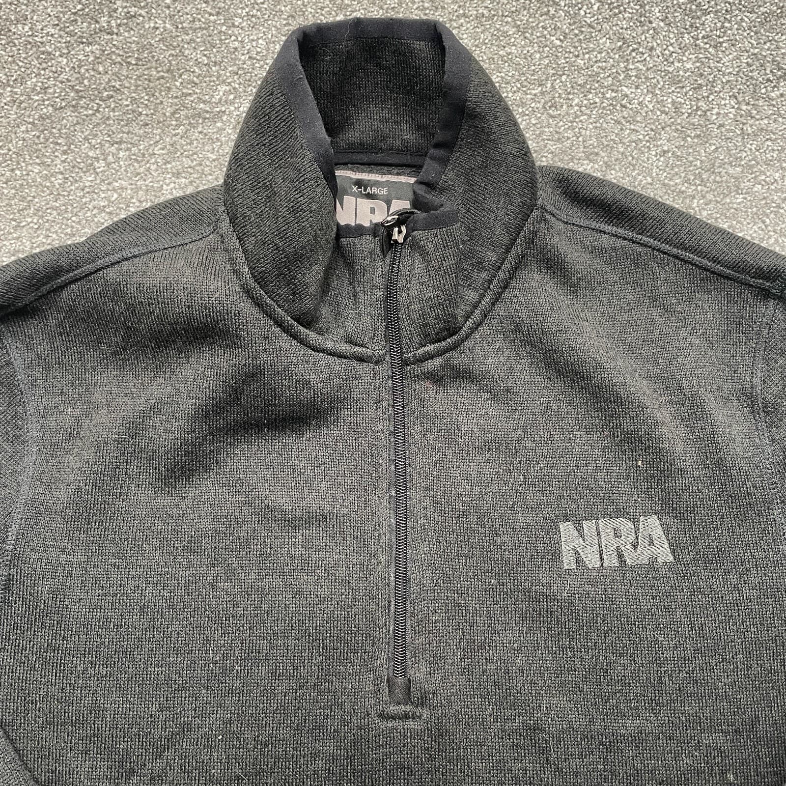 NRA National Rifle Association Sweater XL Extra Large Black 1/4 Zip Pullover - Thumbnail 2