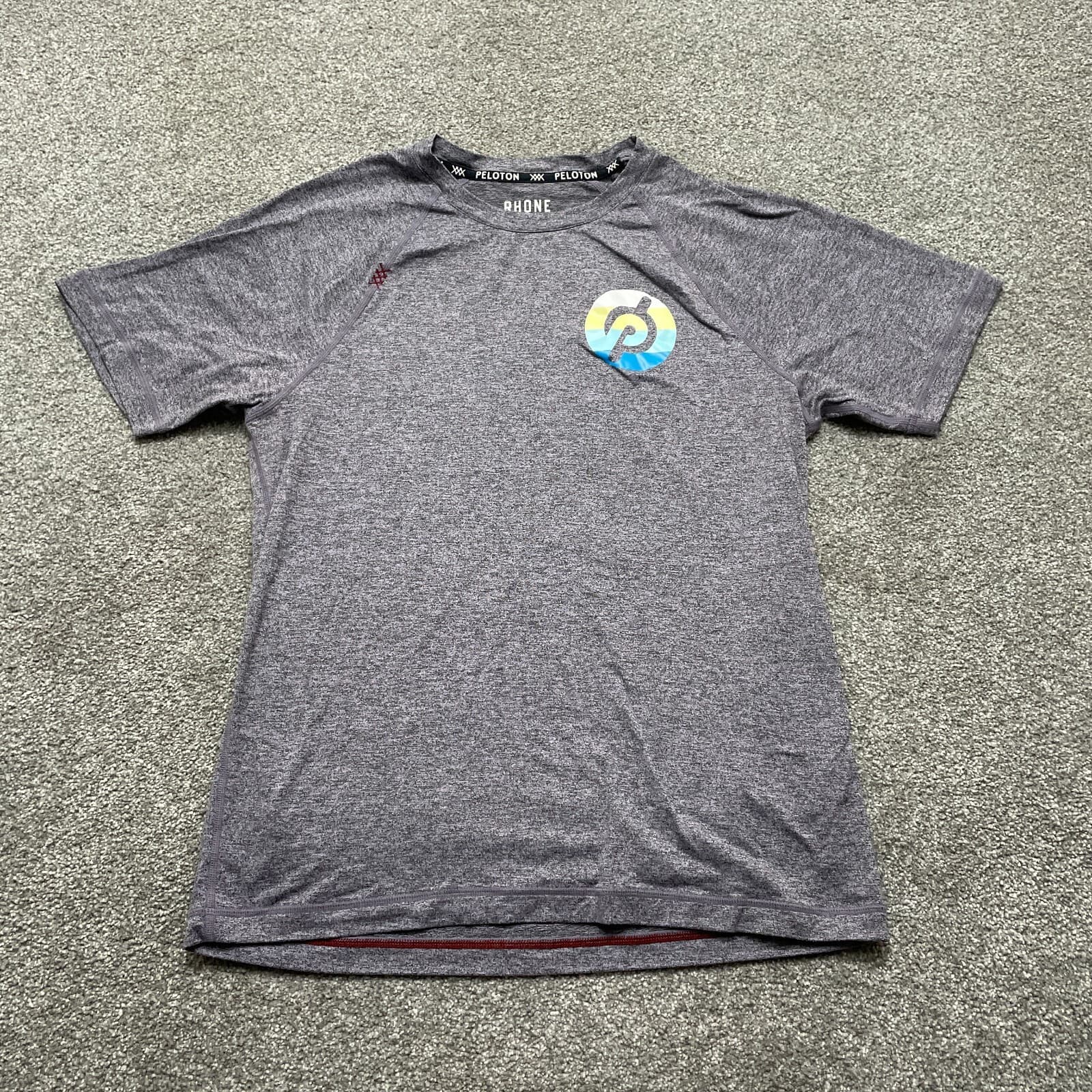 Rhone X Peloton Shirt Adult Small Blue Performance Cycling Running Mens
