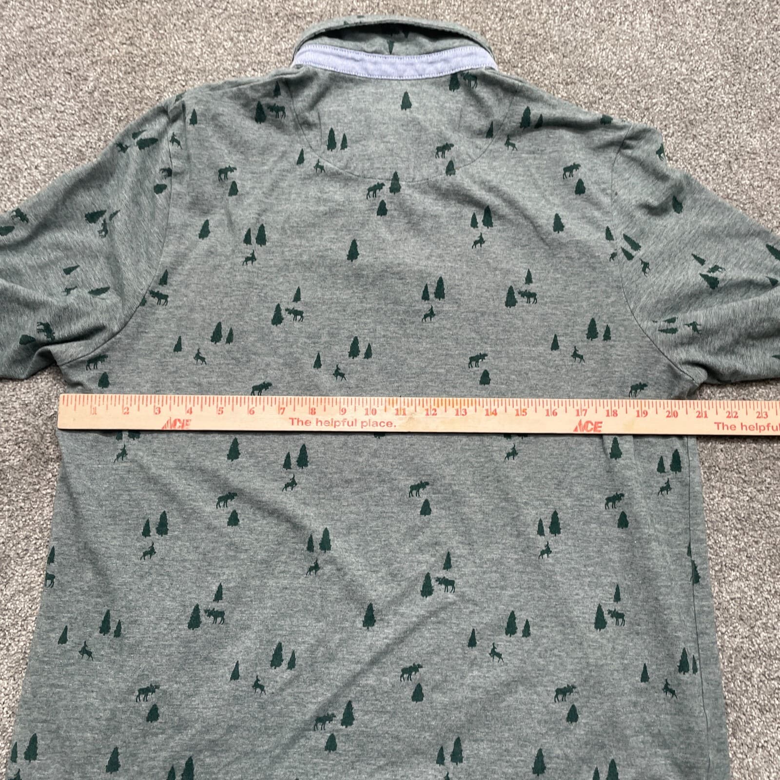 Southern Pines Polo Shirt Adult Medium Green All Over Tree Print Mens - Thumbnail 4