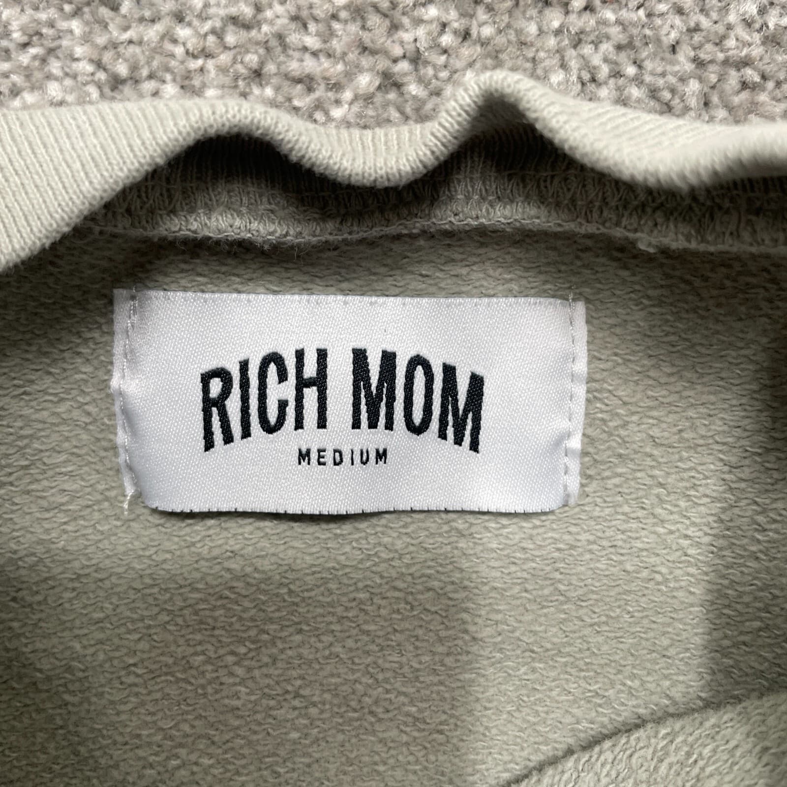 Rich Mom Sweatshirt Adult Medium Gray Sweater Crew Pullover Cotton Ladies - Thumbnail 6
