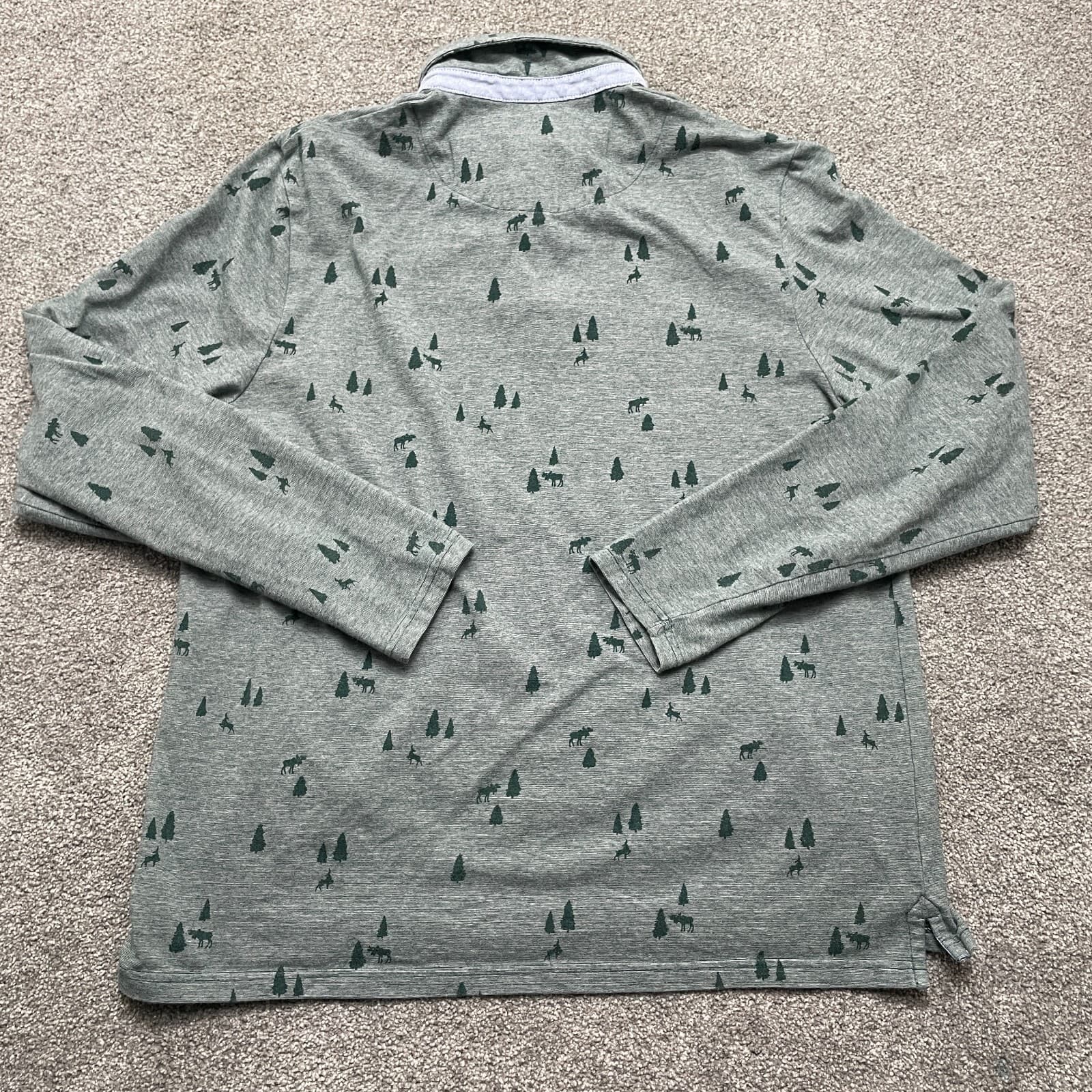 Southern Pines Polo Shirt Adult Medium Green All Over Tree Print Mens - Thumbnail 3