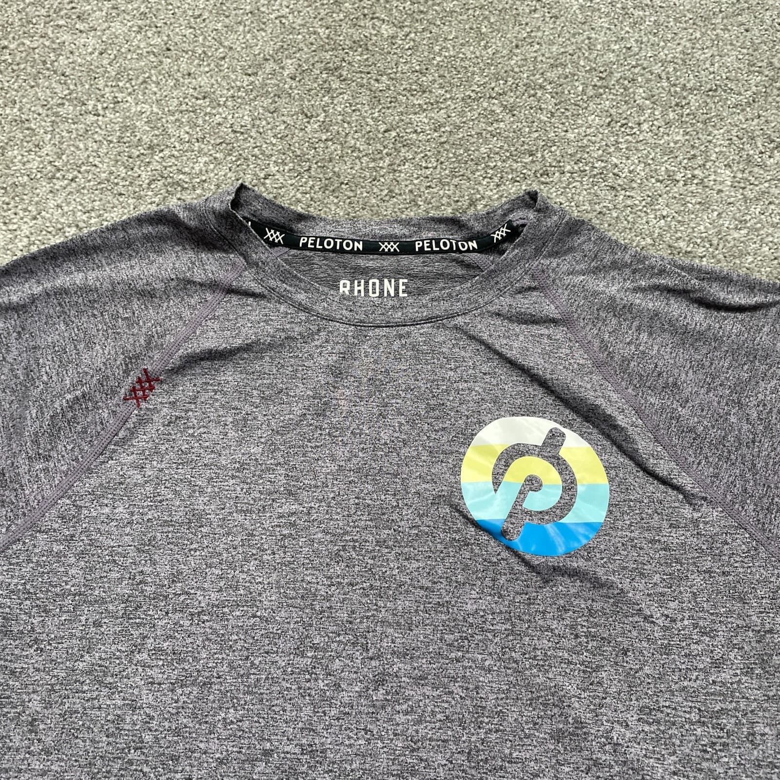 Rhone X Peloton Shirt Adult Small Blue Performance Cycling Running Mens - Thumbnail 2