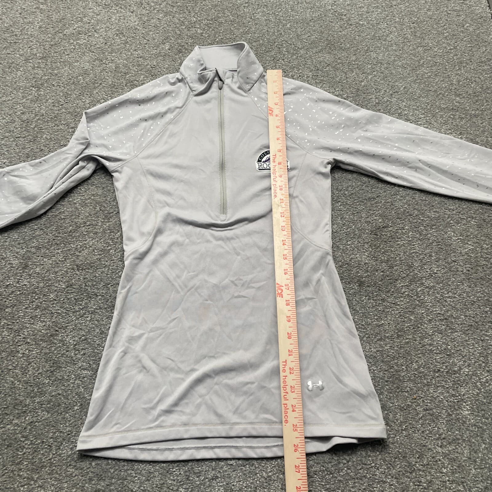 Colorado Rockies Shirt Adult Small Gray Under Armour 1/4 Zip Semi Fitted Ladies - Thumbnail 7