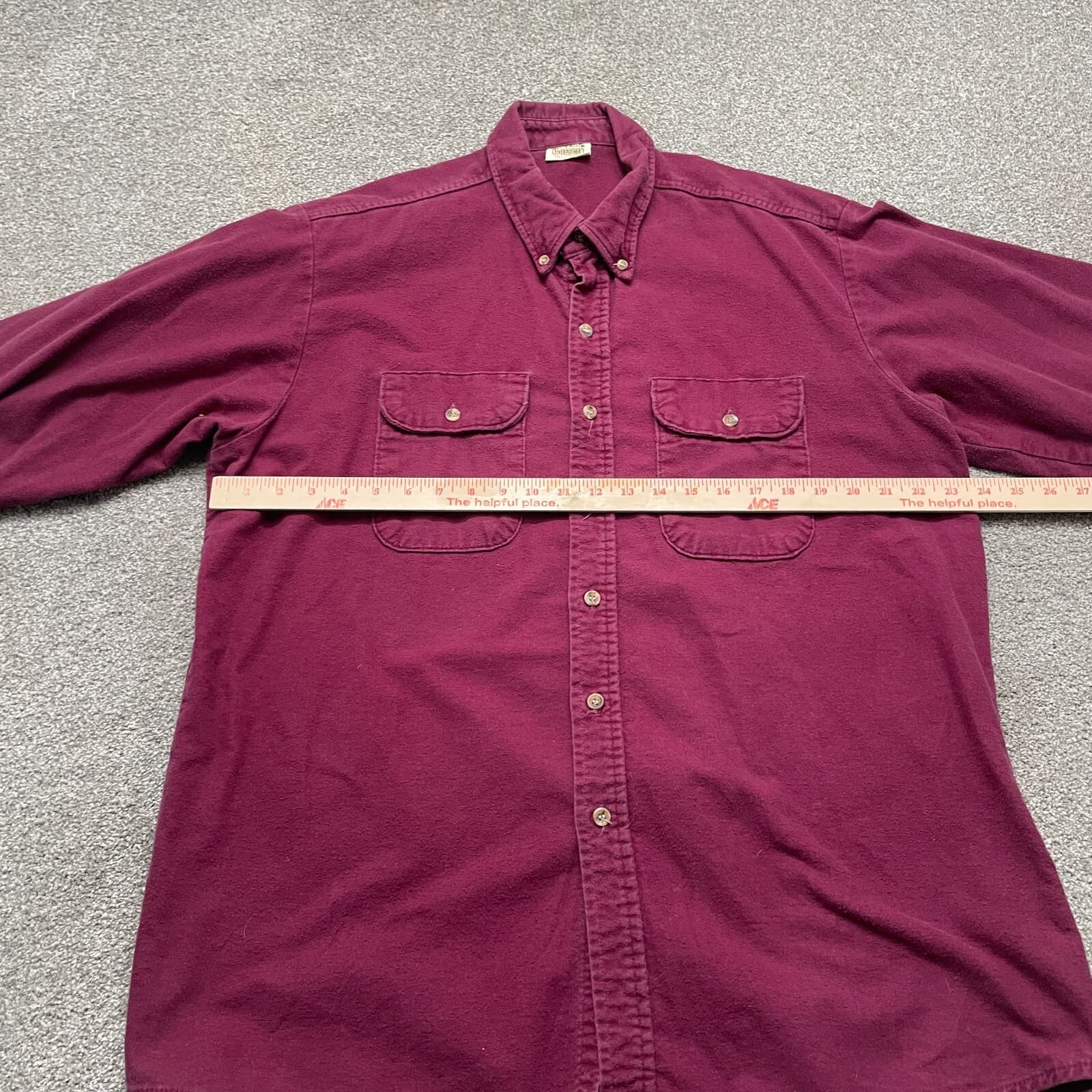 VINTAGE Five Brother Shirt XL Red Workwear Flannel Long Sleeve 90s Mens - Thumbnail 4