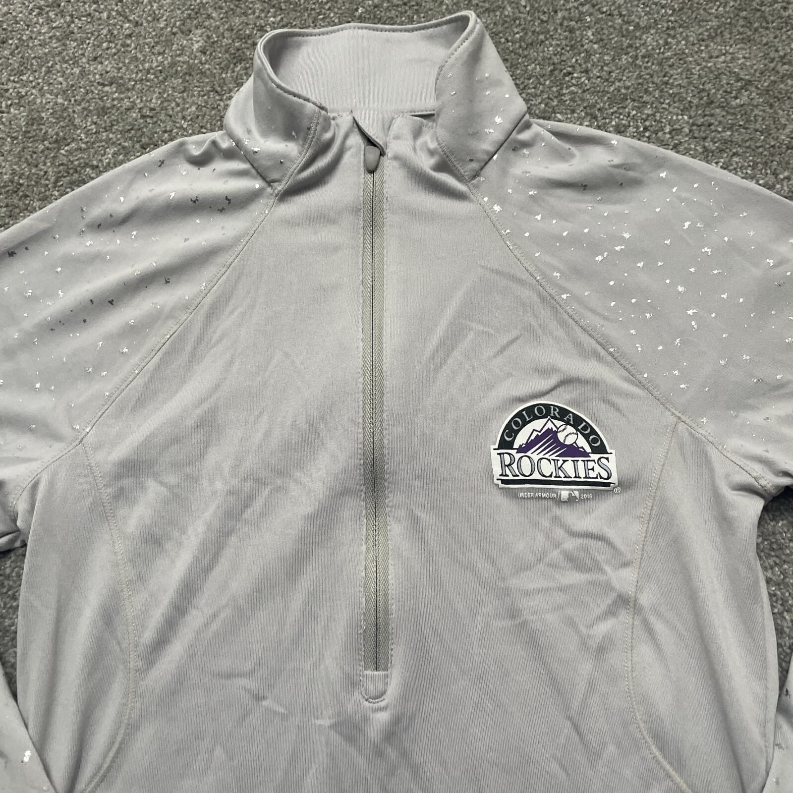 Colorado Rockies Shirt Adult Small Gray Under Armour 1/4 Zip Semi Fitted Ladies - Thumbnail 3
