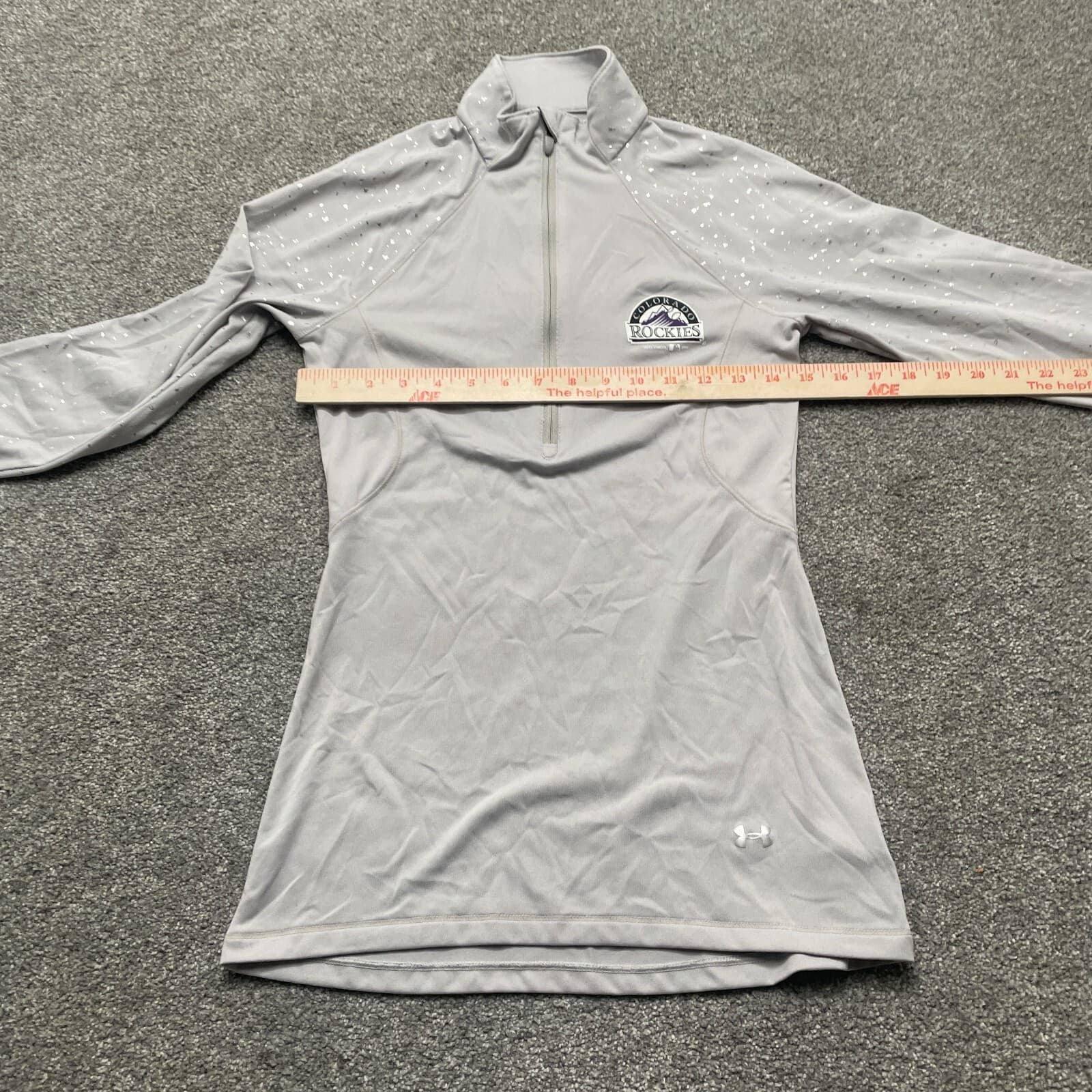 Colorado Rockies Shirt Adult Small Gray Under Armour 1/4 Zip Semi Fitted Ladies - Thumbnail 6