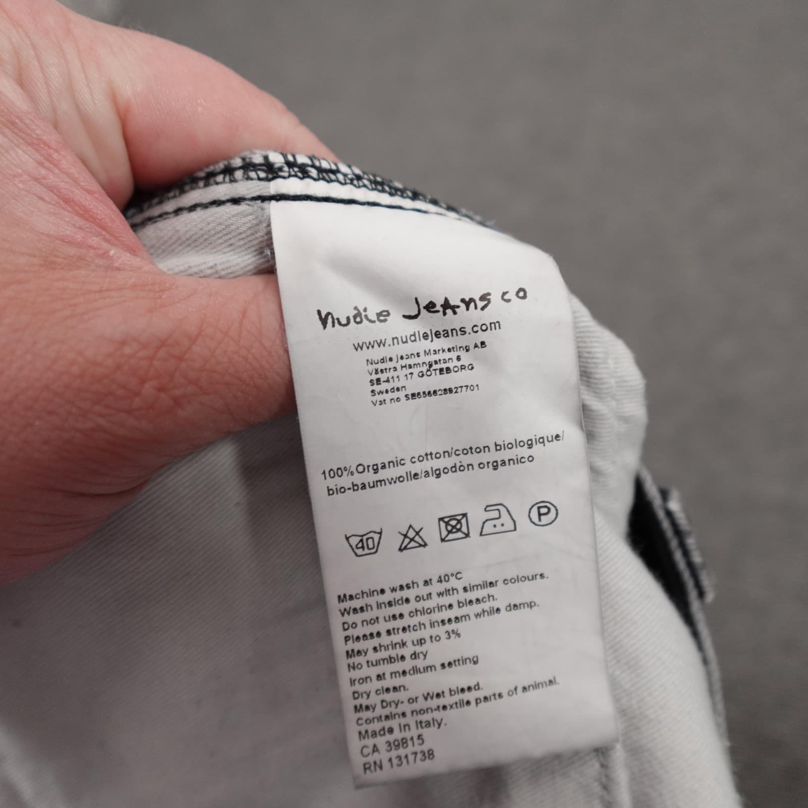 Nudie Jeans Co Jeans Mens 31x30 Gray Charcoal Wash Regular Straight Made Italy - Thumbnail 5
