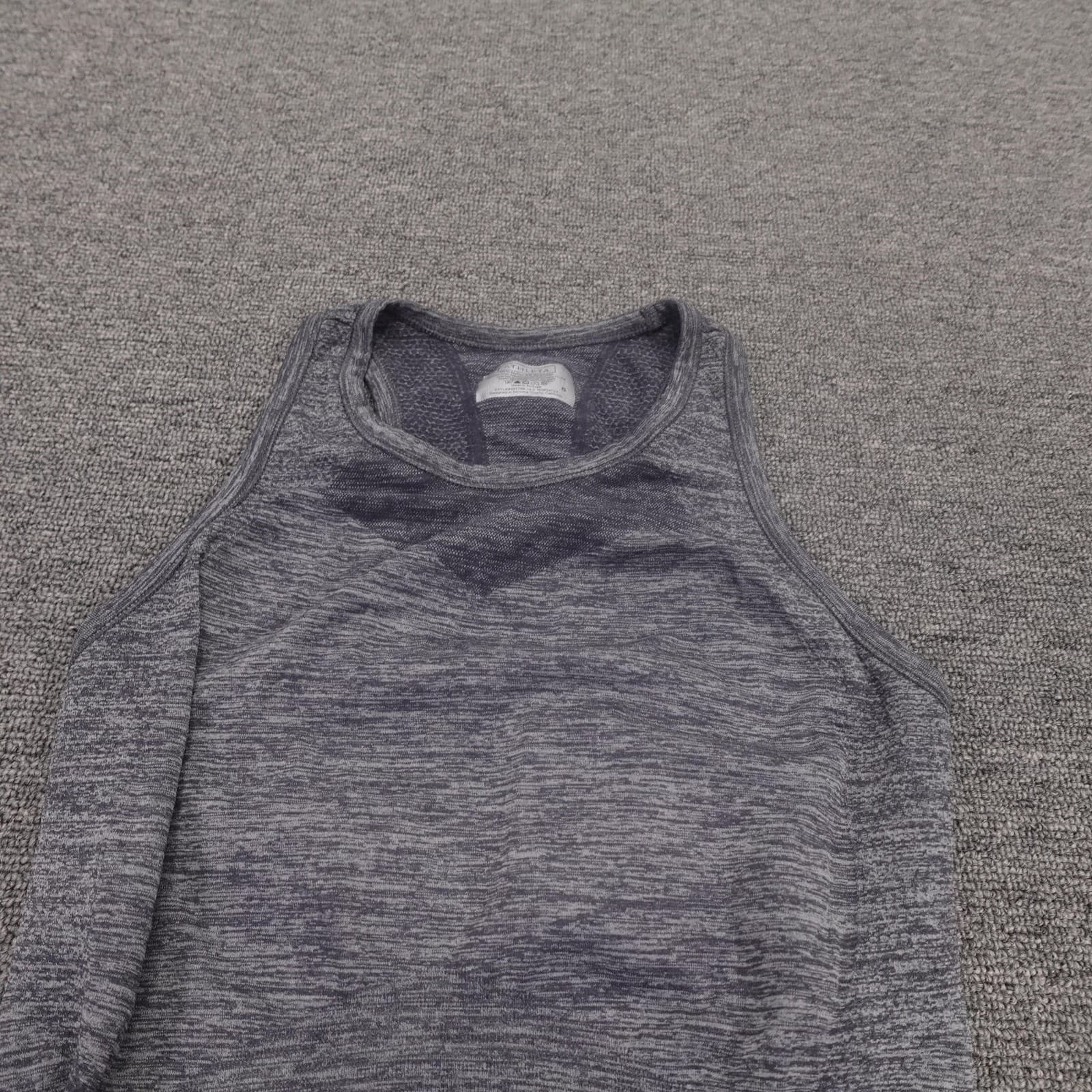 Athleta Tank Top Womens Small Gray Heathered Racerback Knit Athletic Gym Yoga - Thumbnail 2