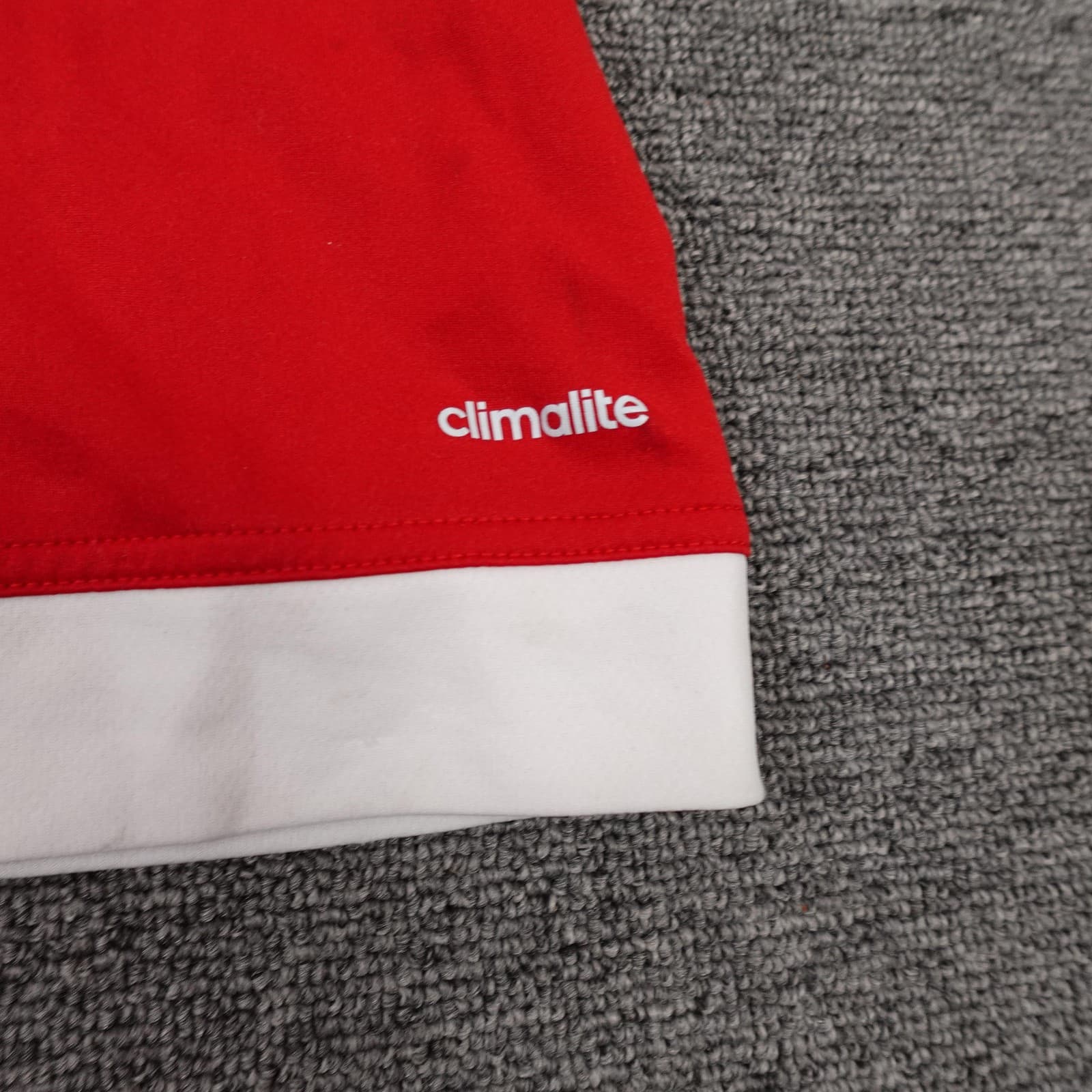 Adidas Shirt Mens Medium Red Climalite Soccer Jersey Raglan Short Sleeve Affirm - Thumbnail 2