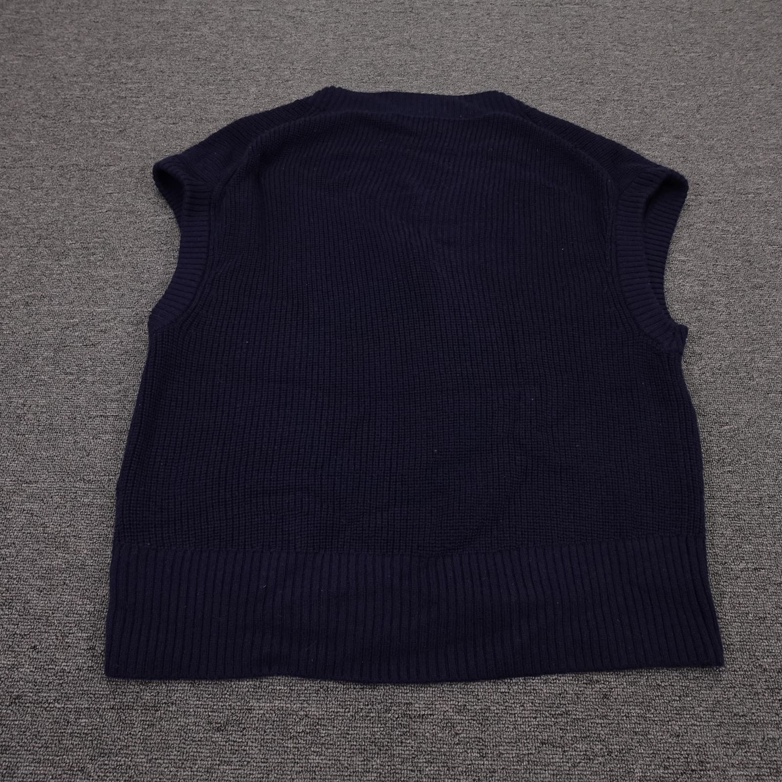 Banana Republic Vest Mens Medium Blue 100% Merino Wool V Neck Sweater Knit - Thumbnail 6