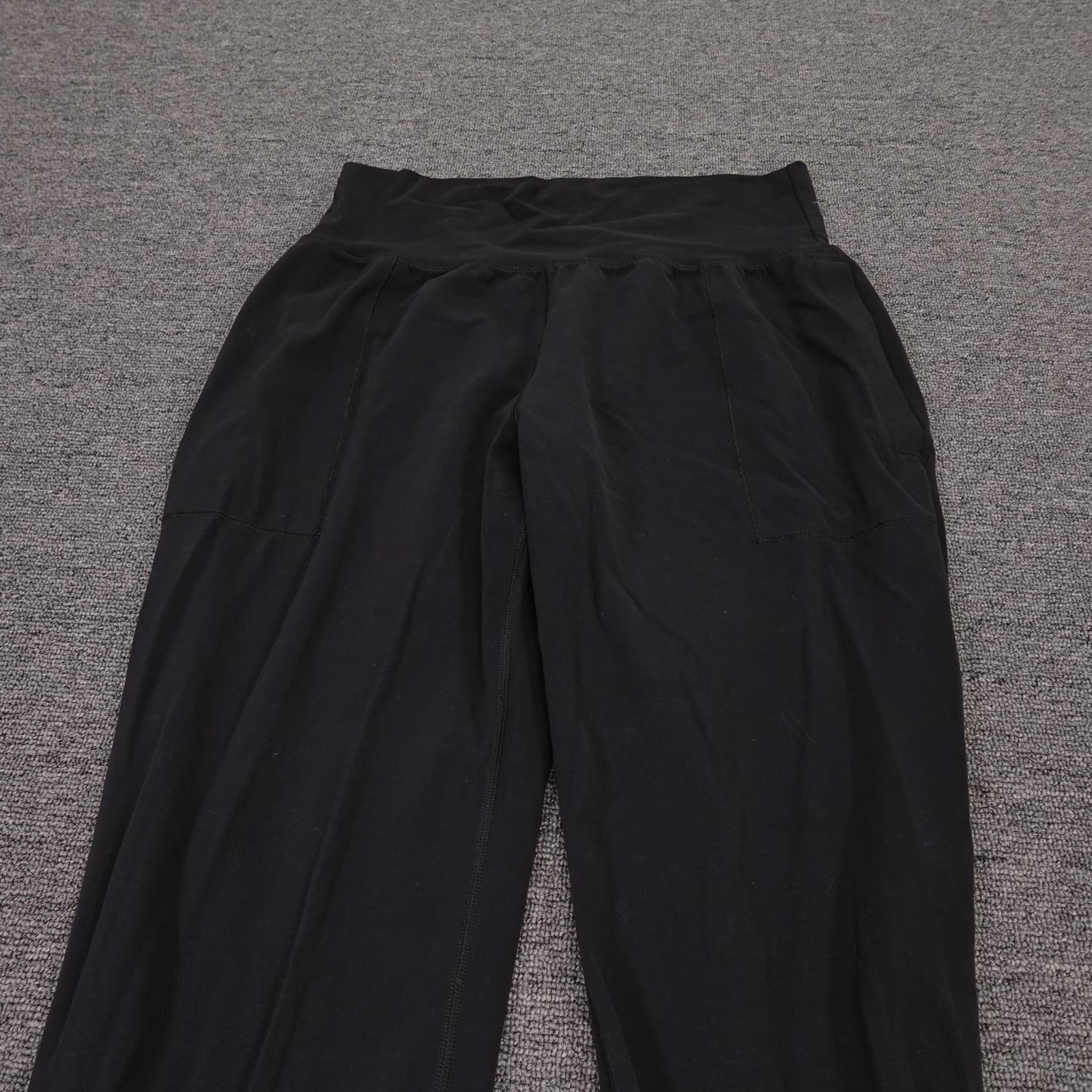 Athleta Jogger Pants Womens M Black Salutation Powervita High Rise Yoga Travel - Thumbnail 2