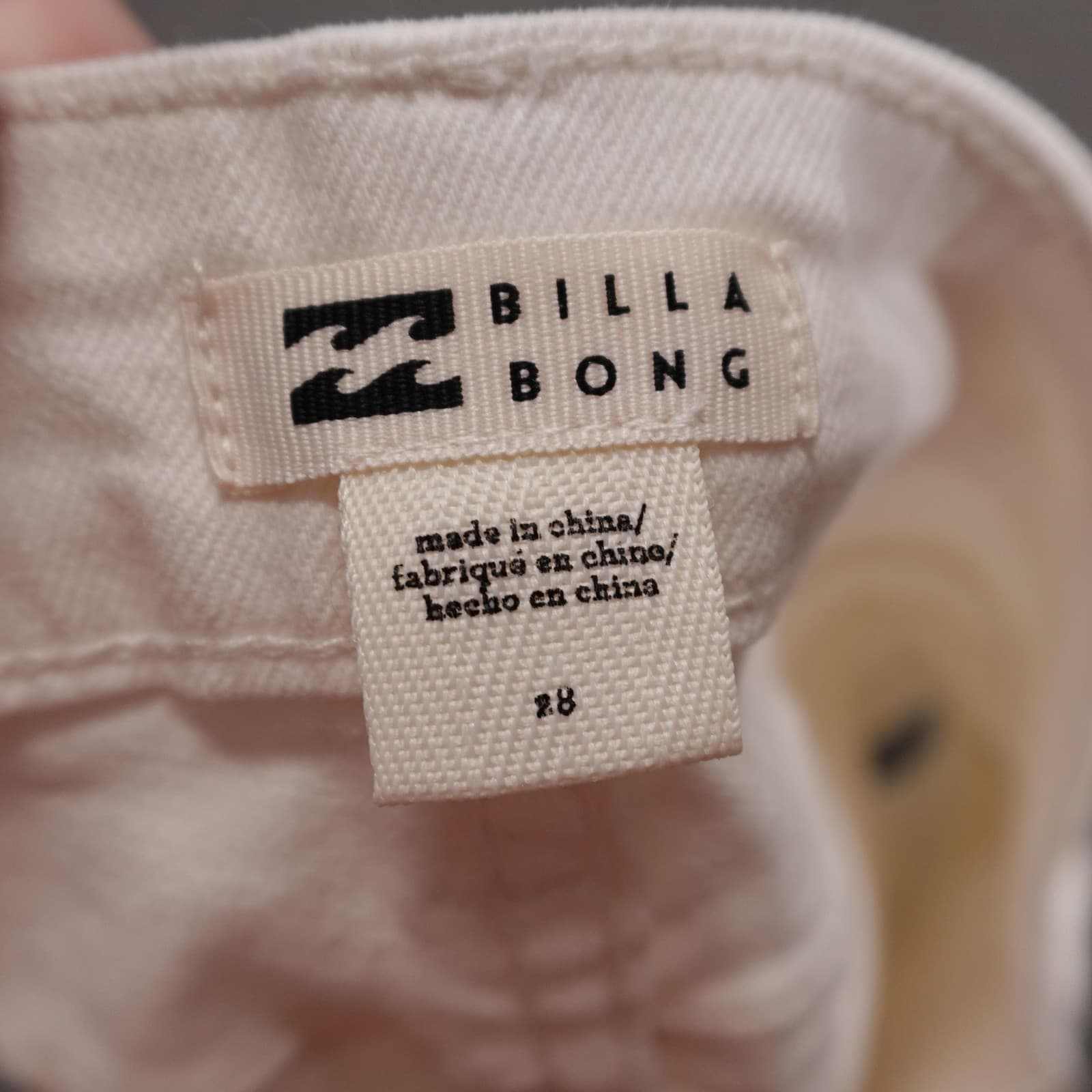 Billabong Shorts Womens 28 White Denim High Rise Button Fly Cutoff 3 Inseam - Thumbnail 6