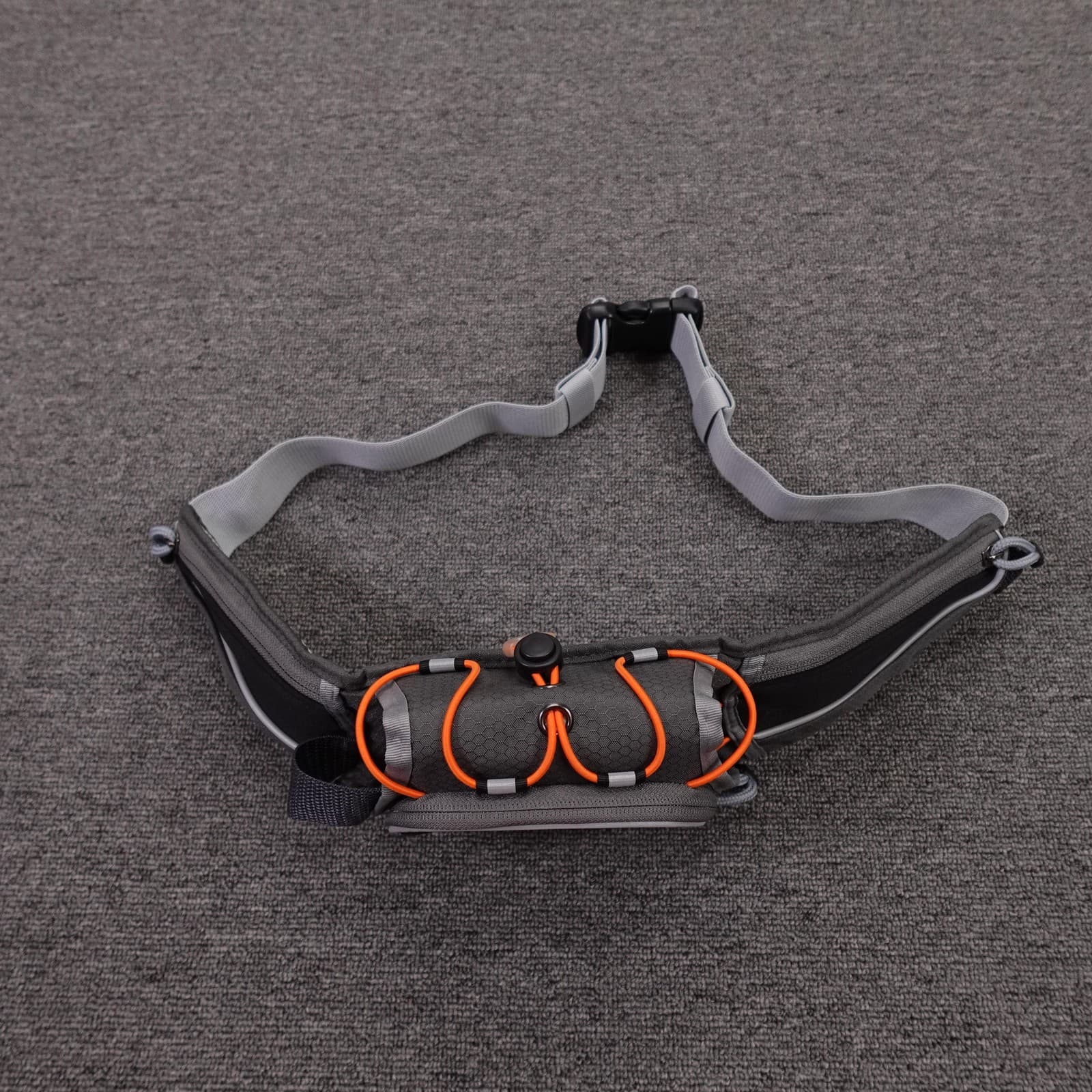 Sportline Running Belt Waist Pack One Size Gray Adjustable 3 Pockets Buckle - Thumbnail 3