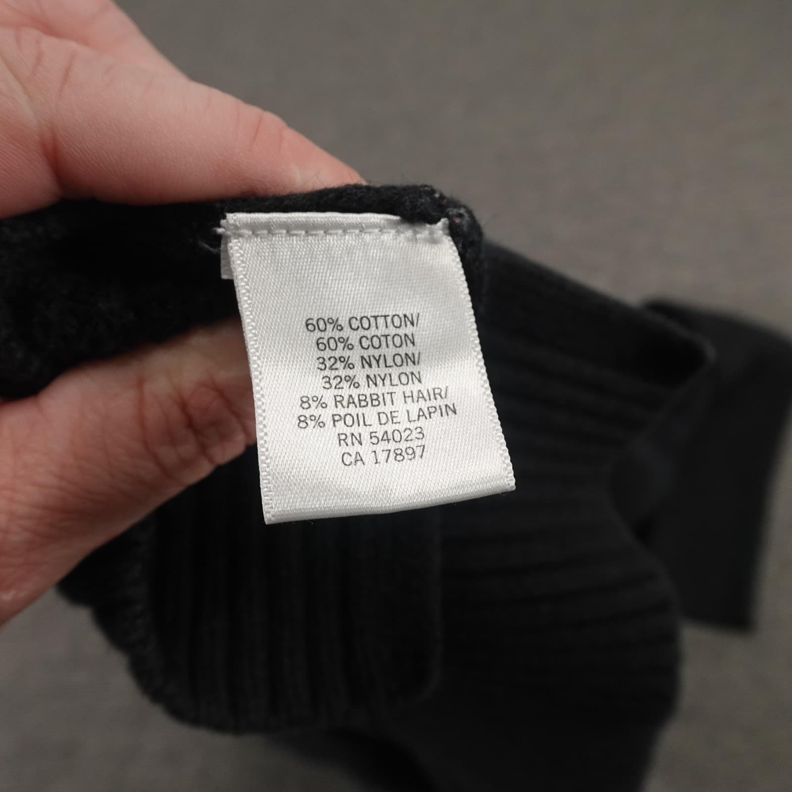 Banana Republic Sweater Mens Medium Black Hooded Waffle Knit Pullover Pockets - Thumbnail 8