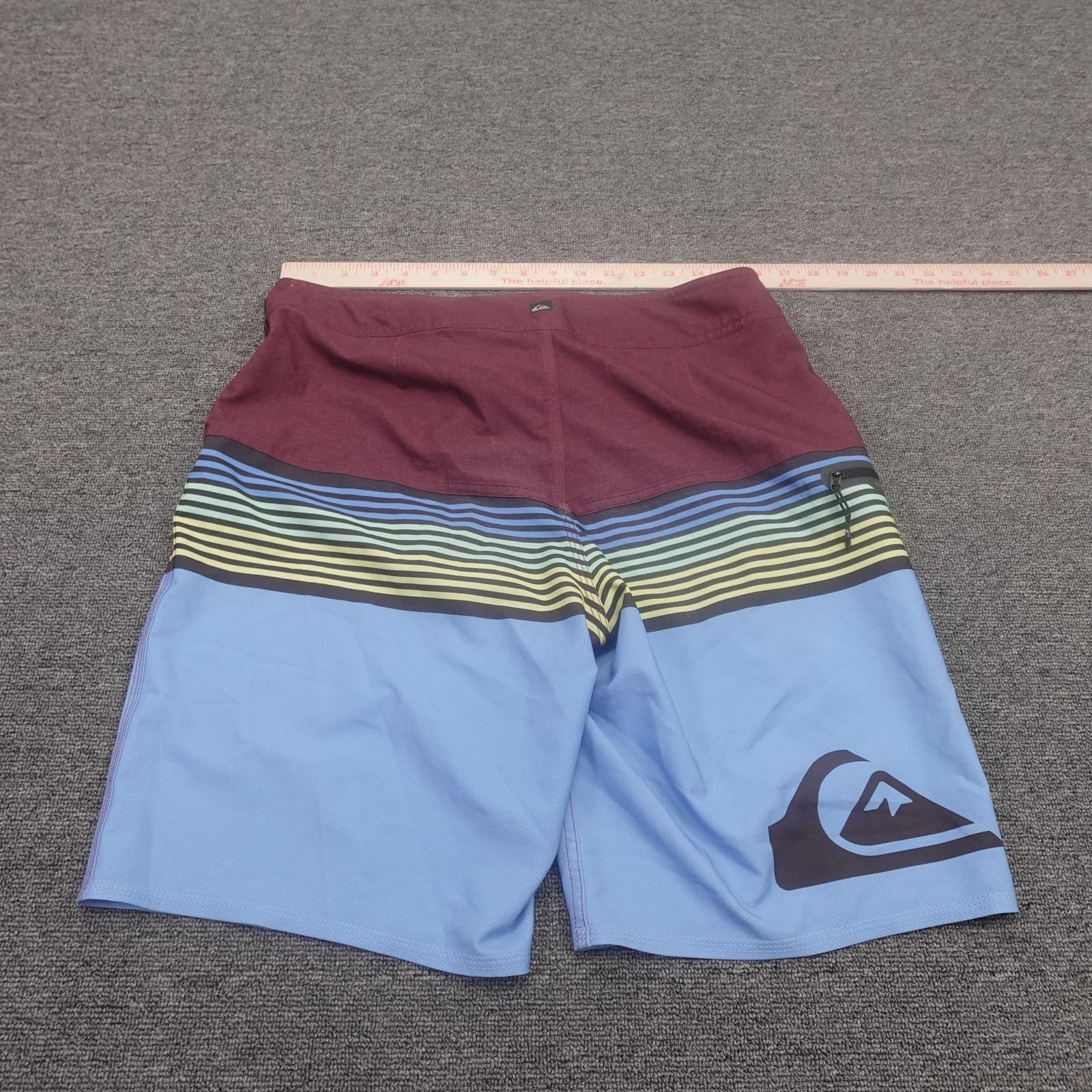 Quiksilver Board Shorts Mens 32 Blue Striped Highline DryFlight Swim Trunks - Thumbnail 7