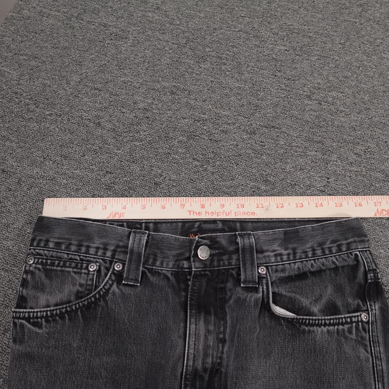 Nudie Jeans Co Jeans Mens 31x30 Gray Charcoal Wash Regular Straight Made Italy - Thumbnail 9