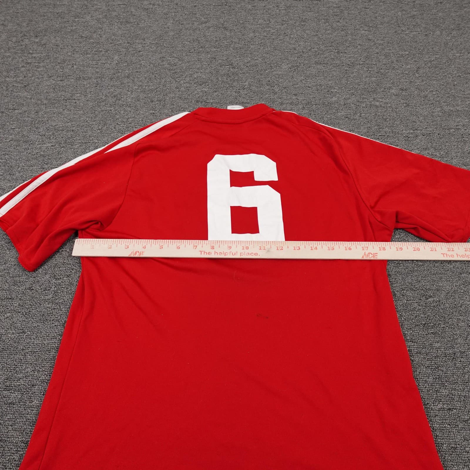 Adidas Shirt Mens Medium Red Climalite Soccer Jersey Raglan Short Sleeve Affirm - Thumbnail 7