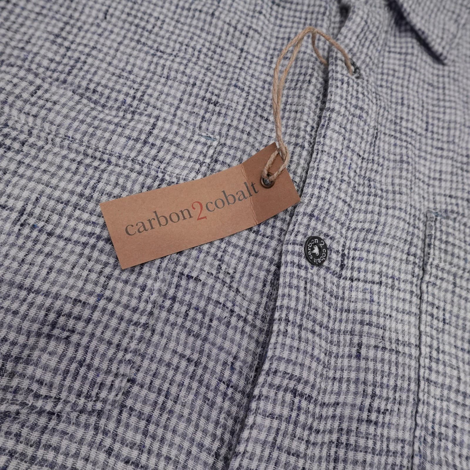 Carbon2cobalt Shirt Mens MT Blue Check Long Sleeve Button Up Casual Big Tall - Thumbnail 3