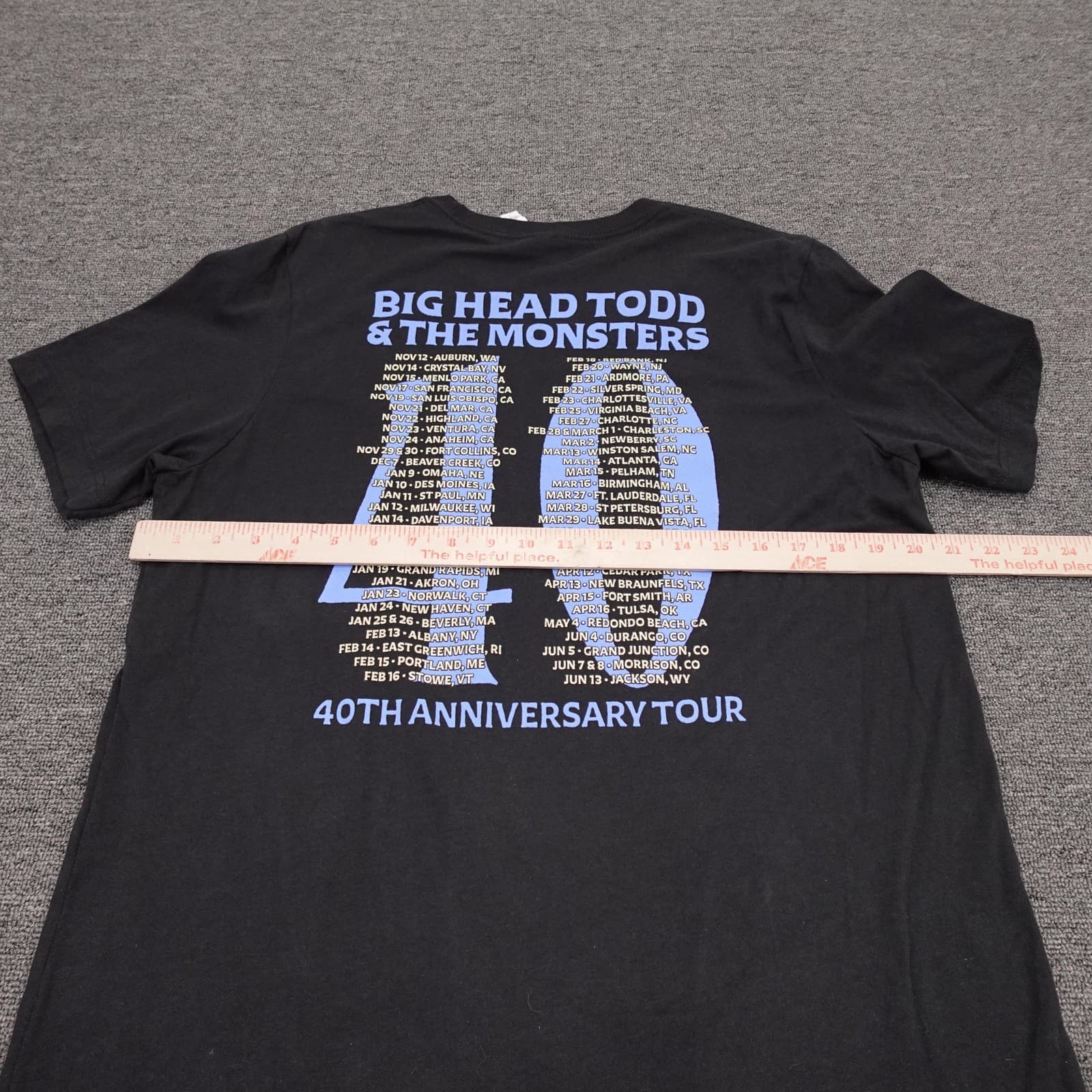 Big Head Todd & The Monsters Shirt Mens Large Black 40th Anniversary Tour Tee - Thumbnail 6