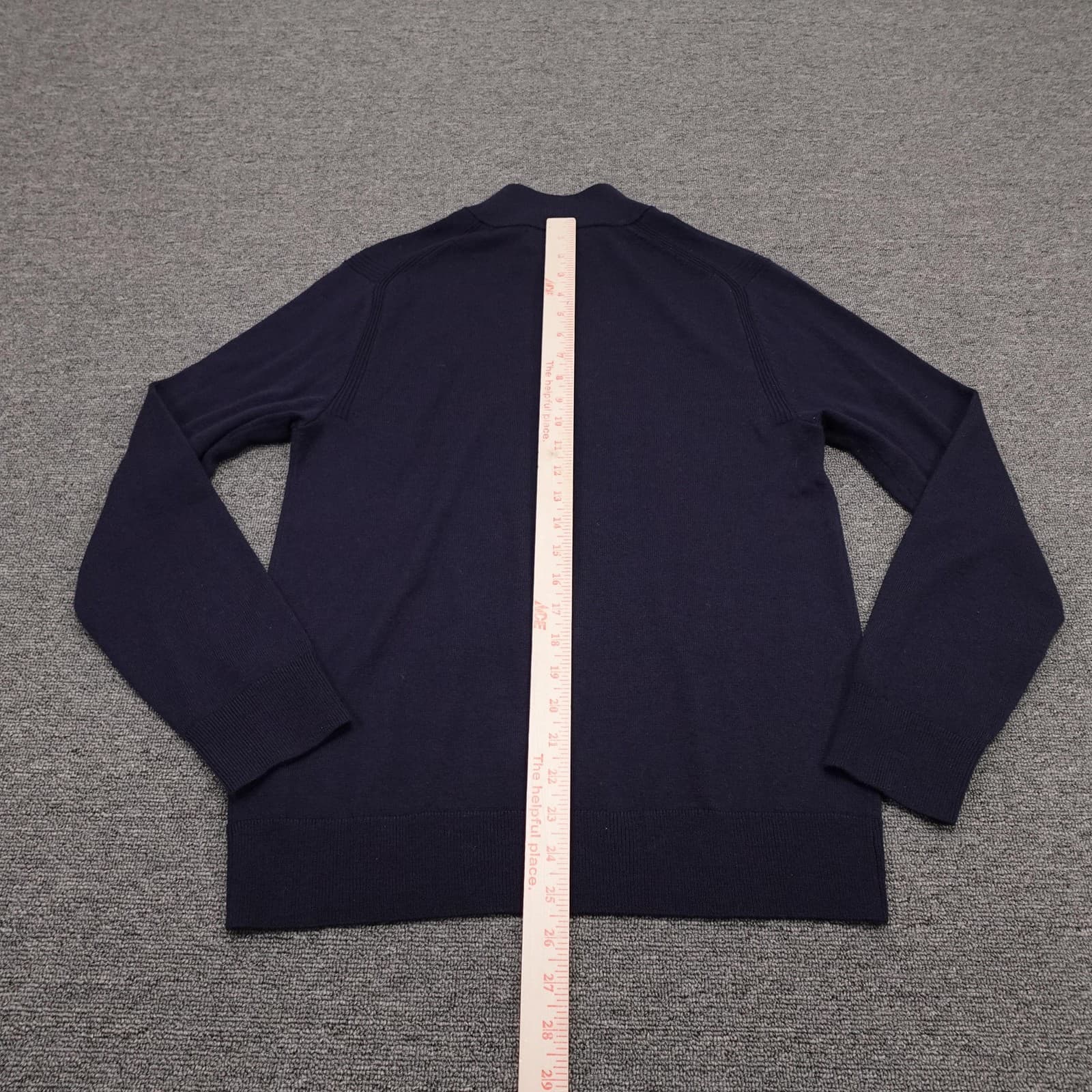 Banana Republic Sweater Mens Small Navy Italian Merino Half Zip Mock Neck Knit - Thumbnail 5