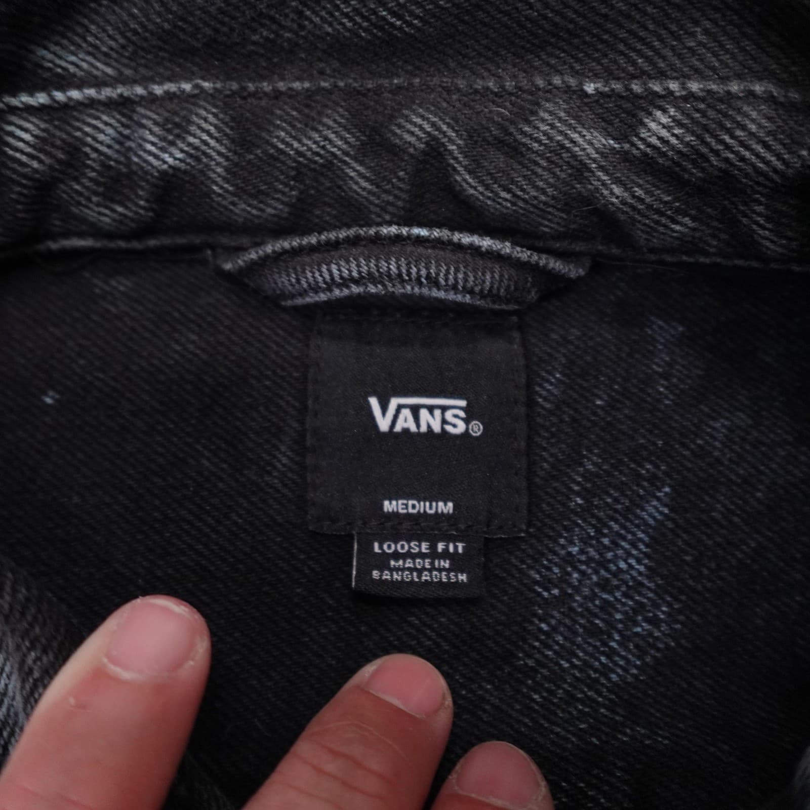 Vans Jacket Mens Medium Blue Denim Acid Wash Button Front Trucker Loose Fit - Thumbnail 3