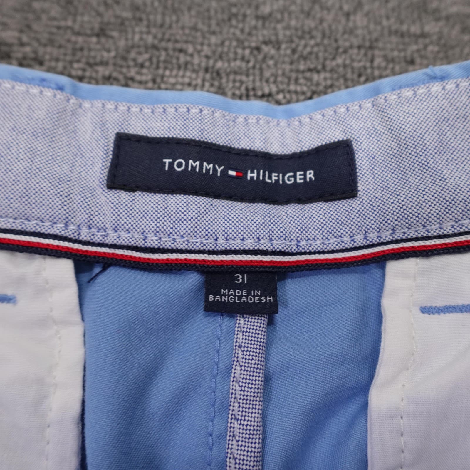 Tommy Hilfiger Shorts Mens 31 Blue Chino Canvas Stretch 10 Inseam Casual Summer - Thumbnail 3