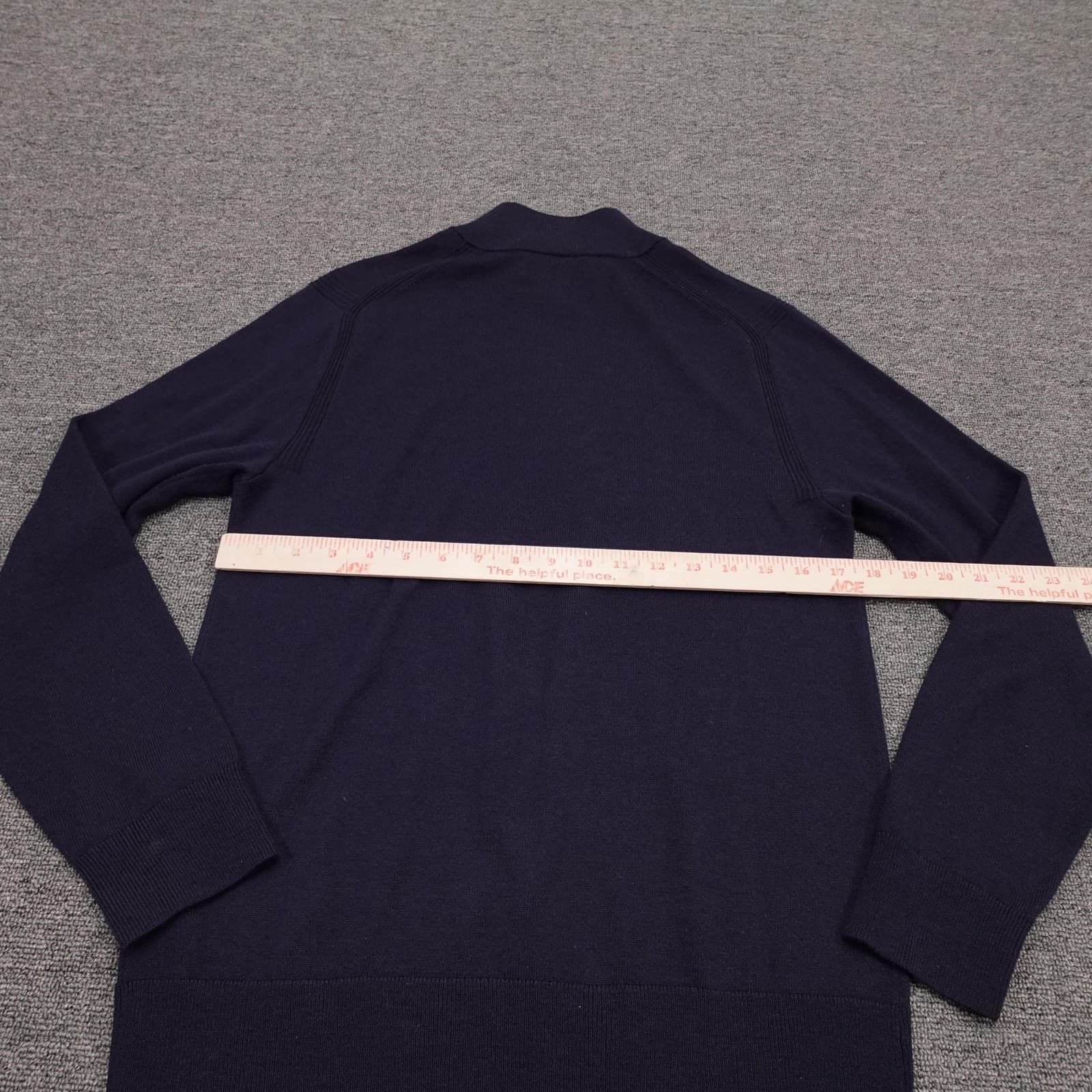 Banana Republic Sweater Mens Small Navy Italian Merino Half Zip Mock Neck Knit - Thumbnail 4