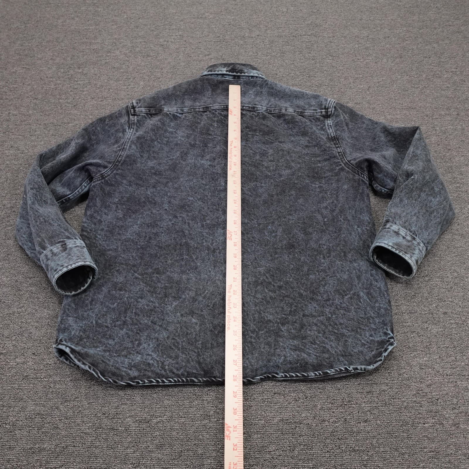 Vans Jacket Mens Medium Blue Denim Acid Wash Button Front Trucker Loose Fit - Thumbnail 5