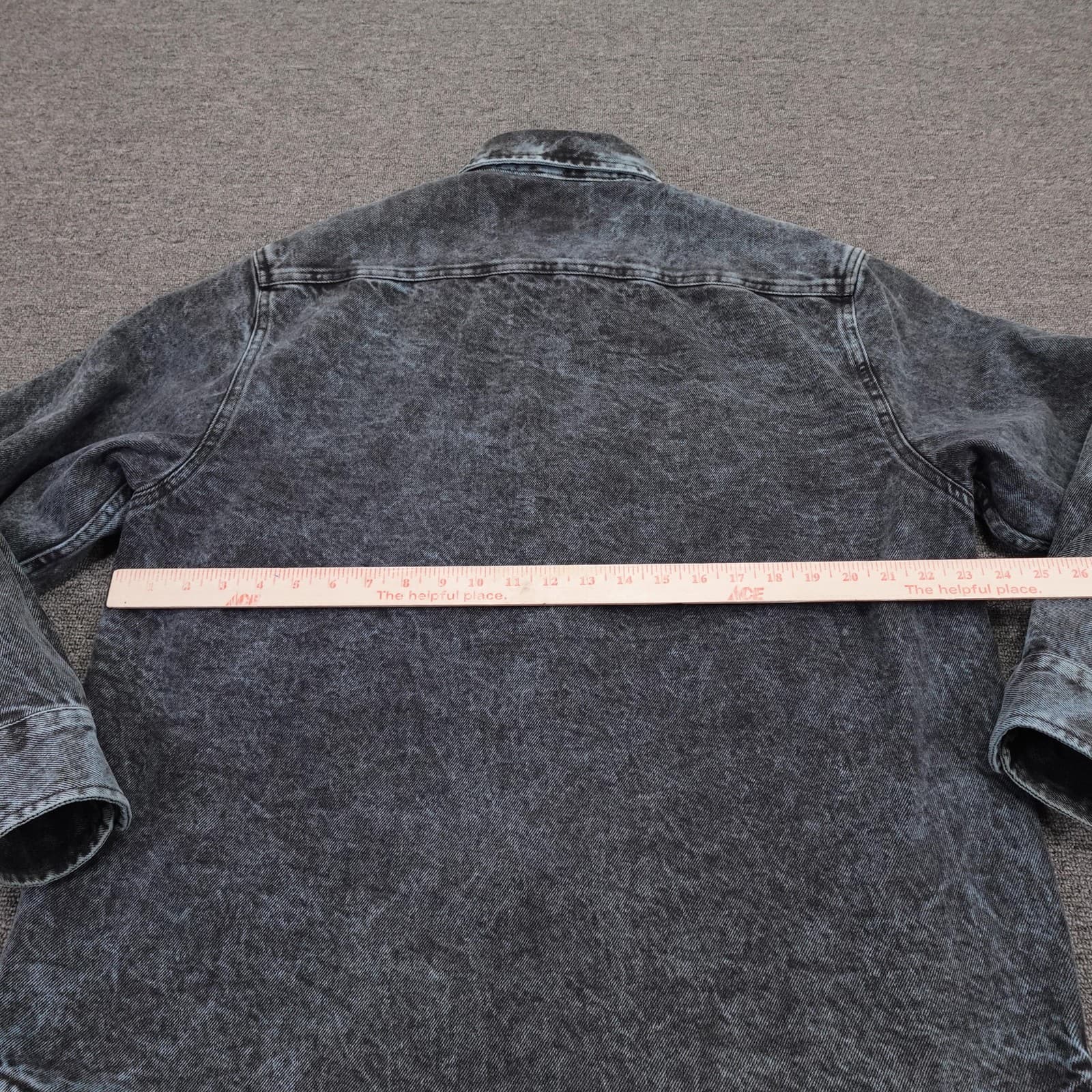 Vans Jacket Mens Medium Blue Denim Acid Wash Button Front Trucker Loose Fit - Thumbnail 4