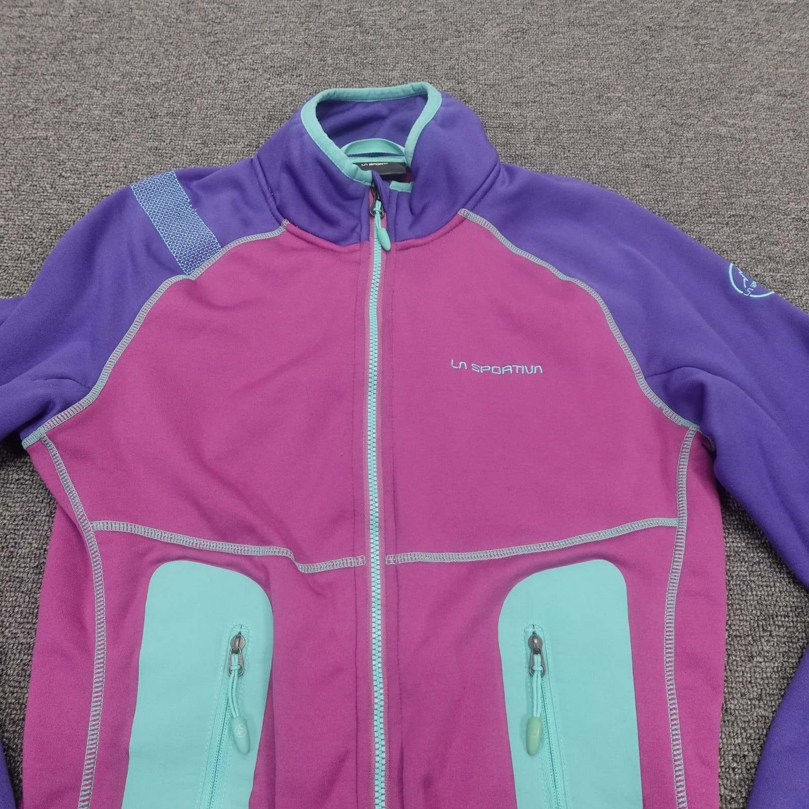 La Sportiva Jacket Womens XS Purple Pink Colorblock Fleece Full Zip Hiking - Thumbnail 2